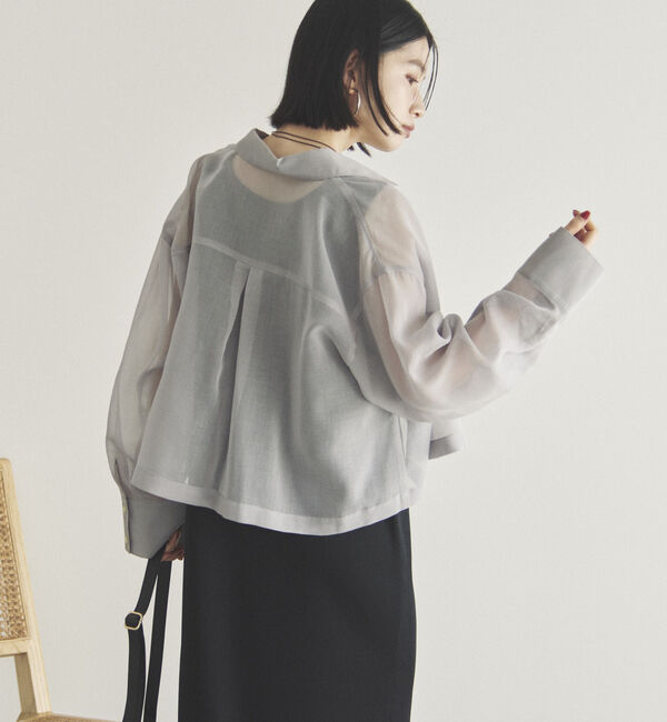 Doux archives「ソフトオーガンジーシアーショートシャツ」|シャツ・ブラウス|