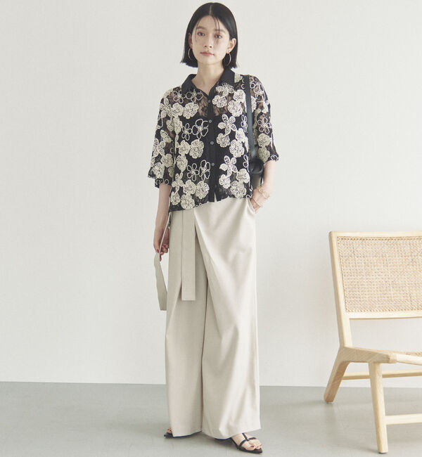 Doux archives「コードレースクロップドシャツ」|シャツ・ブラウス|