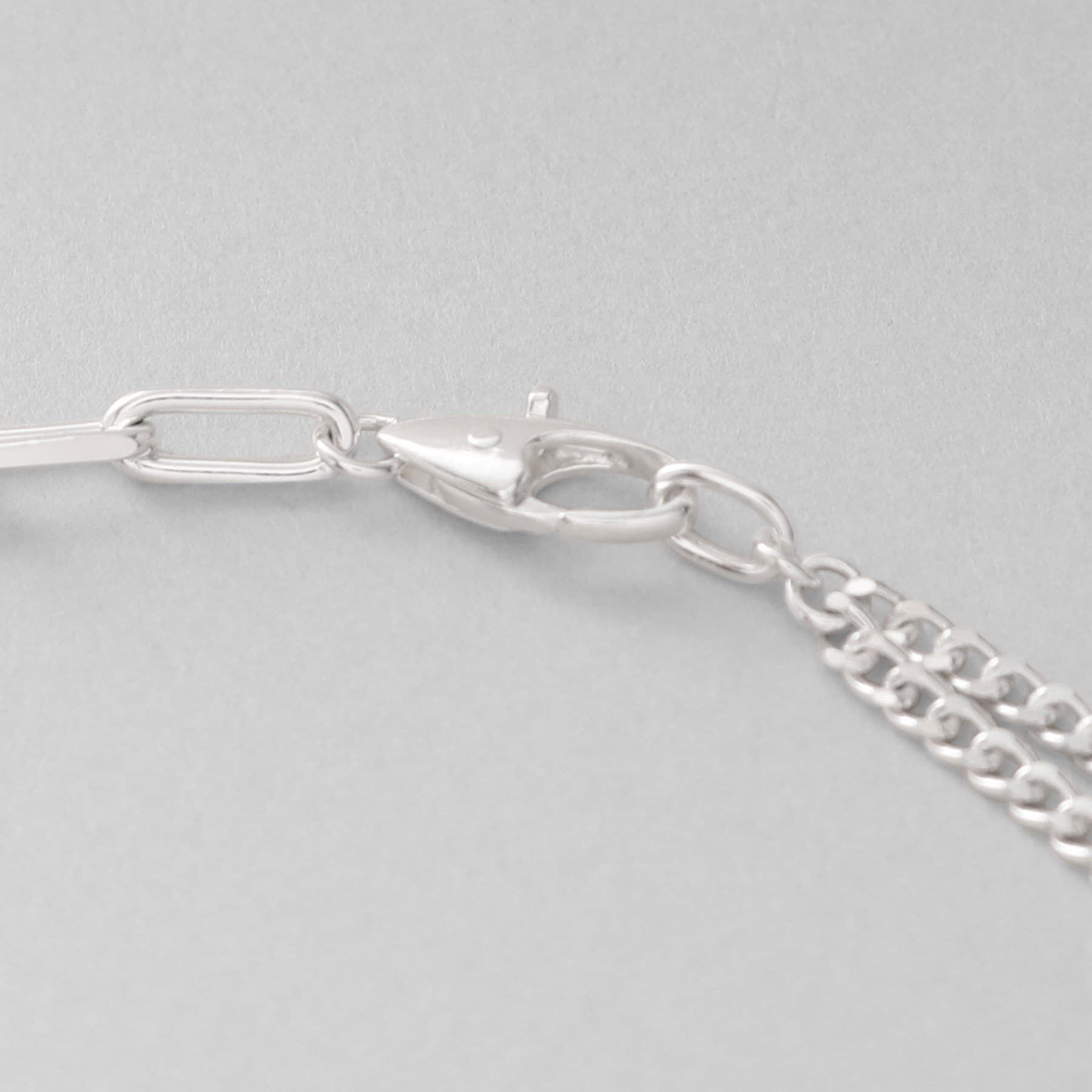 COCOSHNIK ONKITSCH「シルバー ミックスチェーン アシンメトリードレープネックレス」|ネックレス|