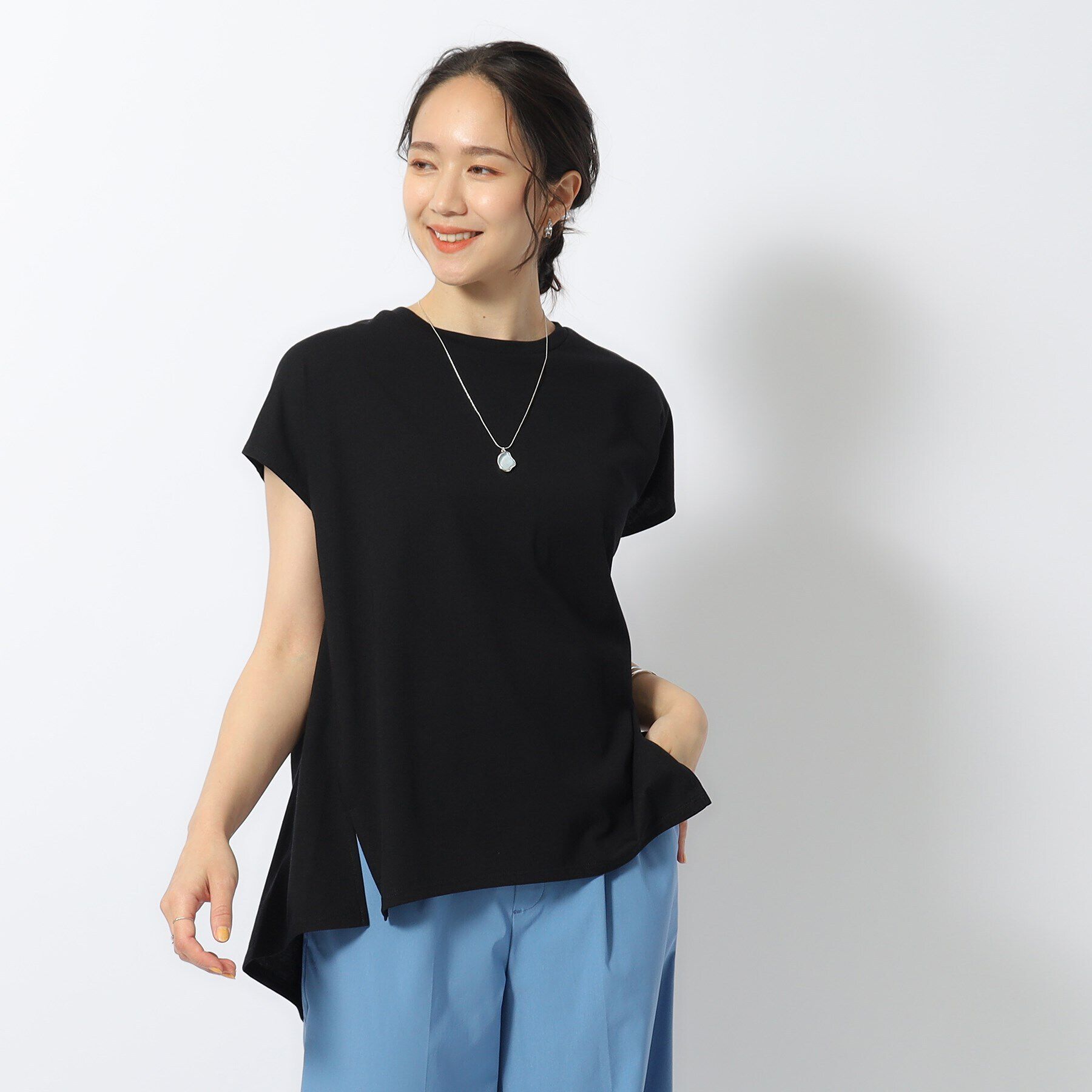 SHOO･LA･RUE「【洗える/UV】Aライン 後ろタック フレンチトップス」|Tシャツ・カットソー|