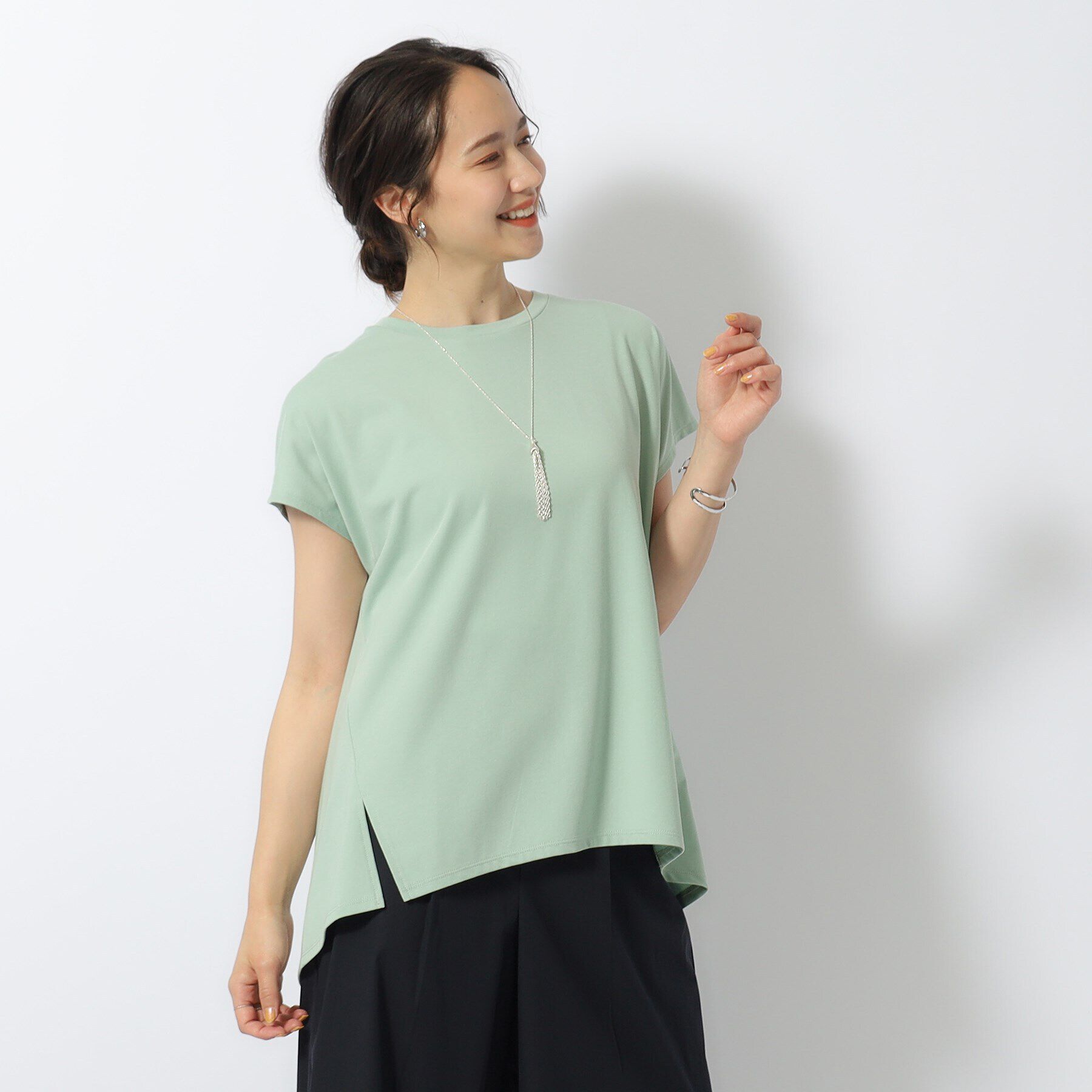 SHOO･LA･RUE「【洗える/UV】Aライン 後ろタック フレンチトップス」|Tシャツ・カットソー|