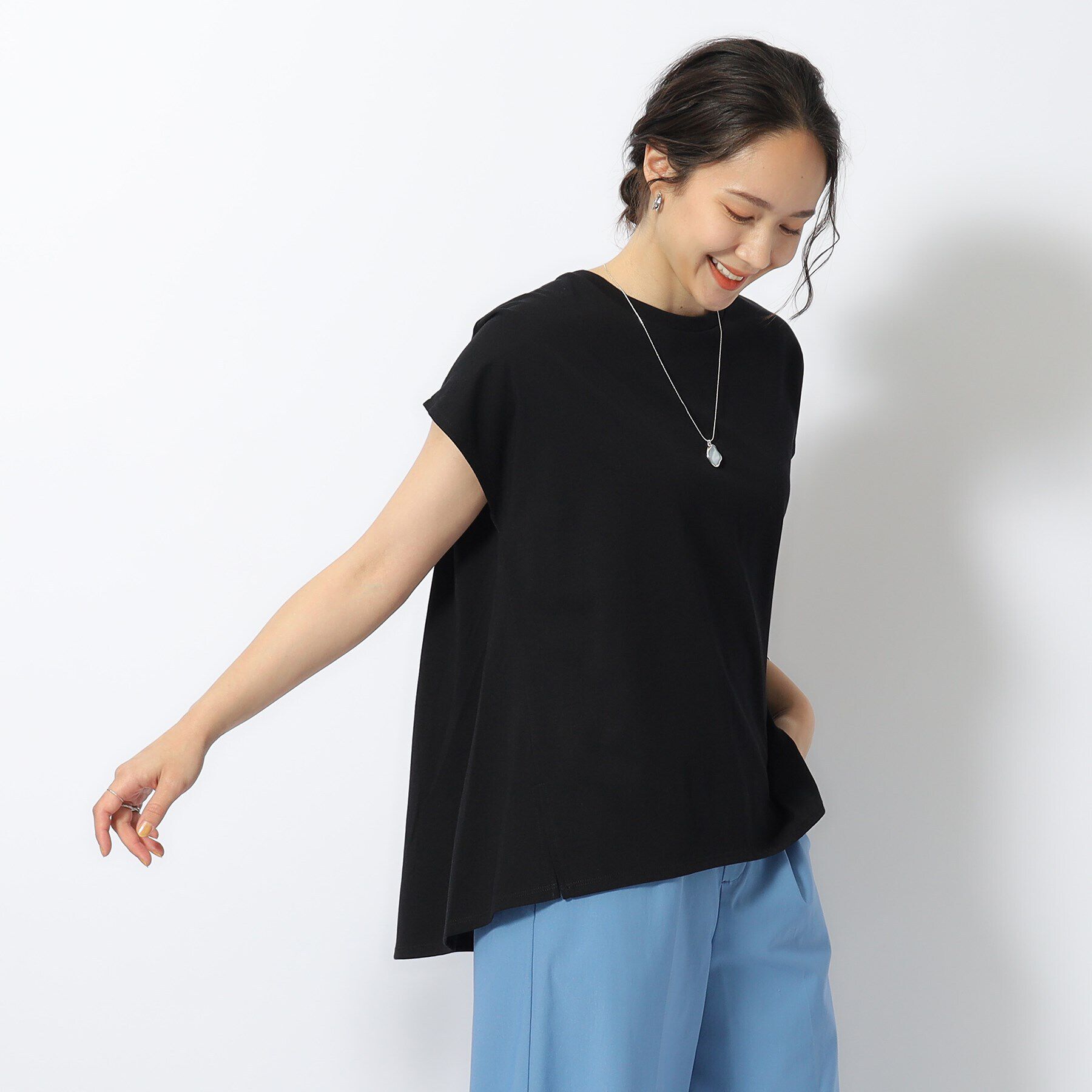 SHOO･LA･RUE「【洗える/UV】Aライン 後ろタック フレンチトップス」|Tシャツ・カットソー|