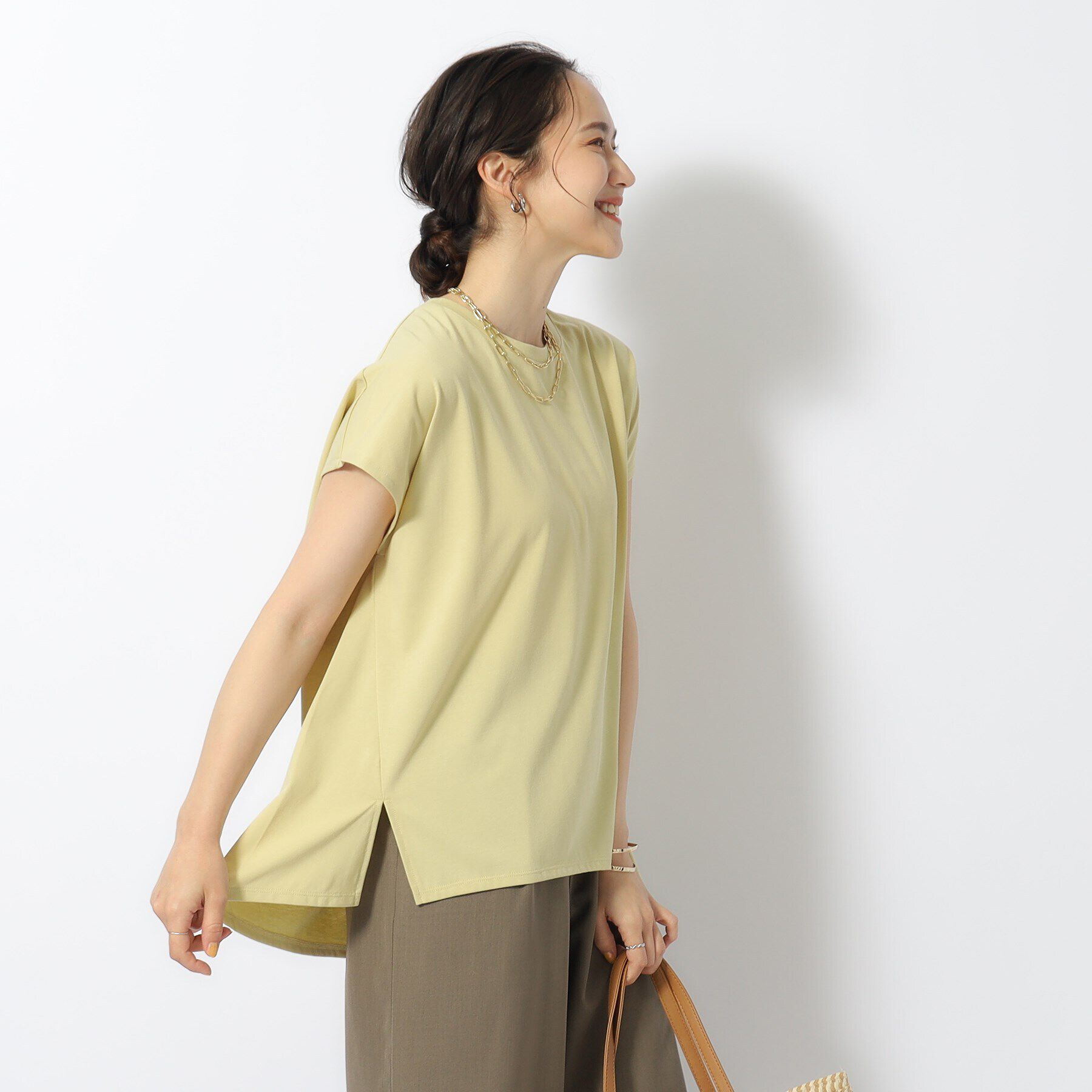 SHOO･LA･RUE「【洗える/UV】Aライン 後ろタック フレンチトップス」|Tシャツ・カットソー|