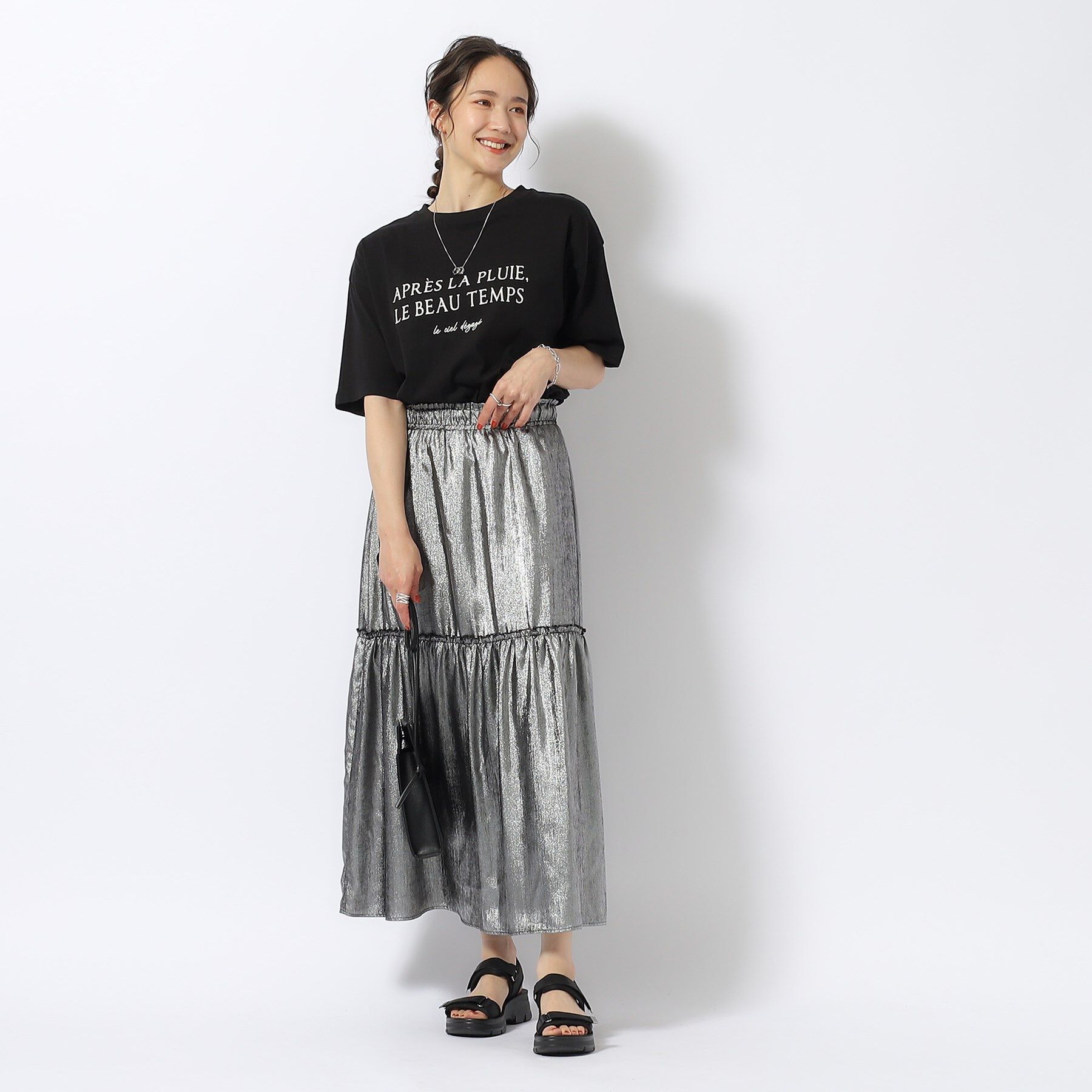 SHOO･LA･RUE「【洗える/プチプラ/綿100％】グラフィック半袖ゆるTシャツ」|Tシャツ・カットソー|