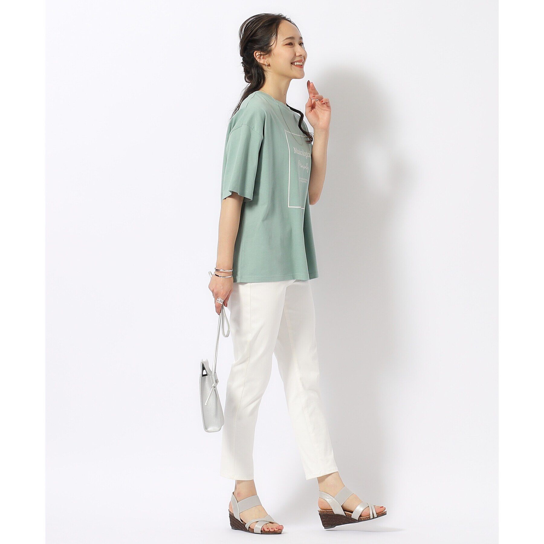 SHOO･LA･RUE「【洗える/プチプラ/綿100％】グラフィック半袖ゆるTシャツ」|Tシャツ・カットソー|