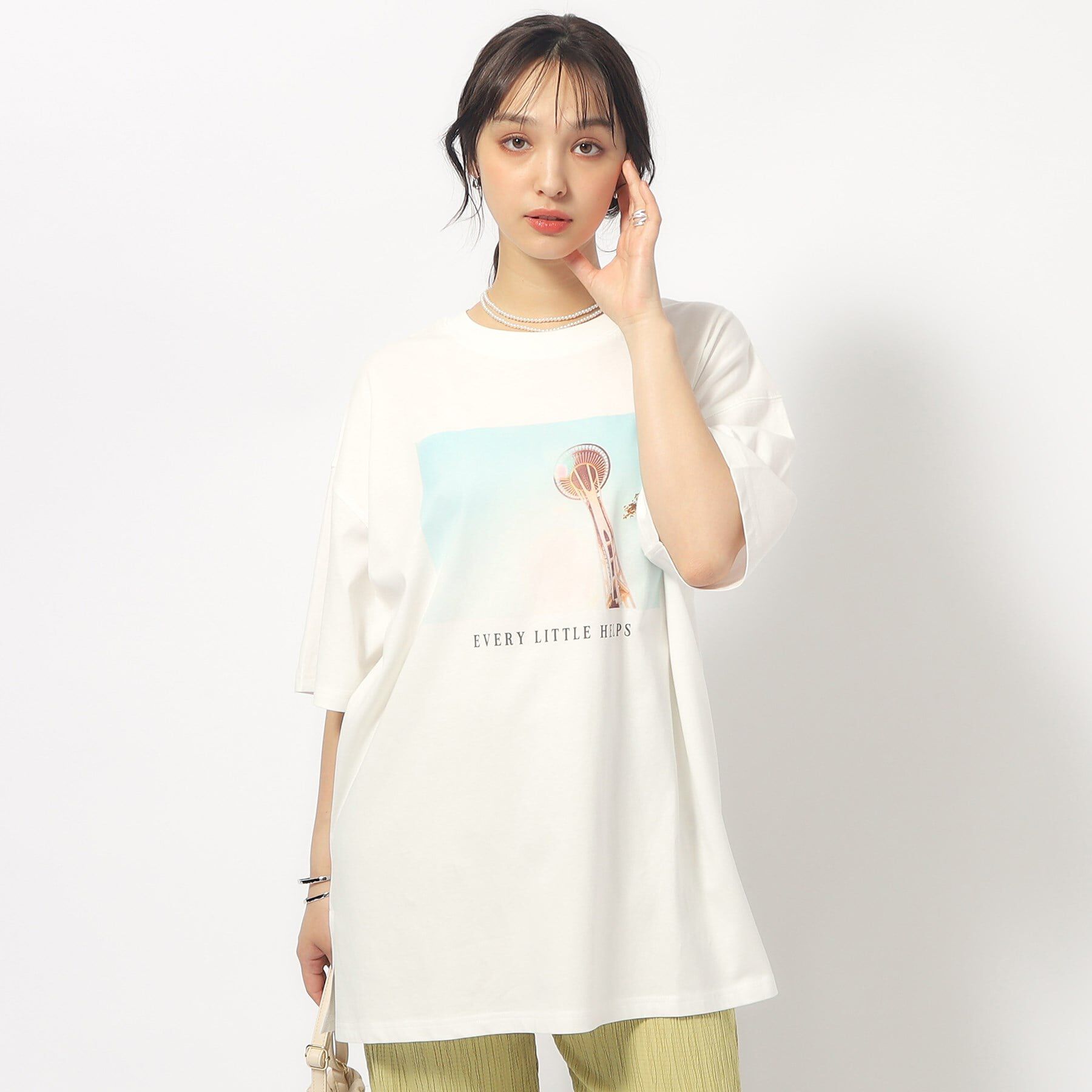 SHOO･LA･RUE「ゆるっとが今年らしい プリントBIG Tシャツ」|Tシャツ・カットソー|ホワイト(302)