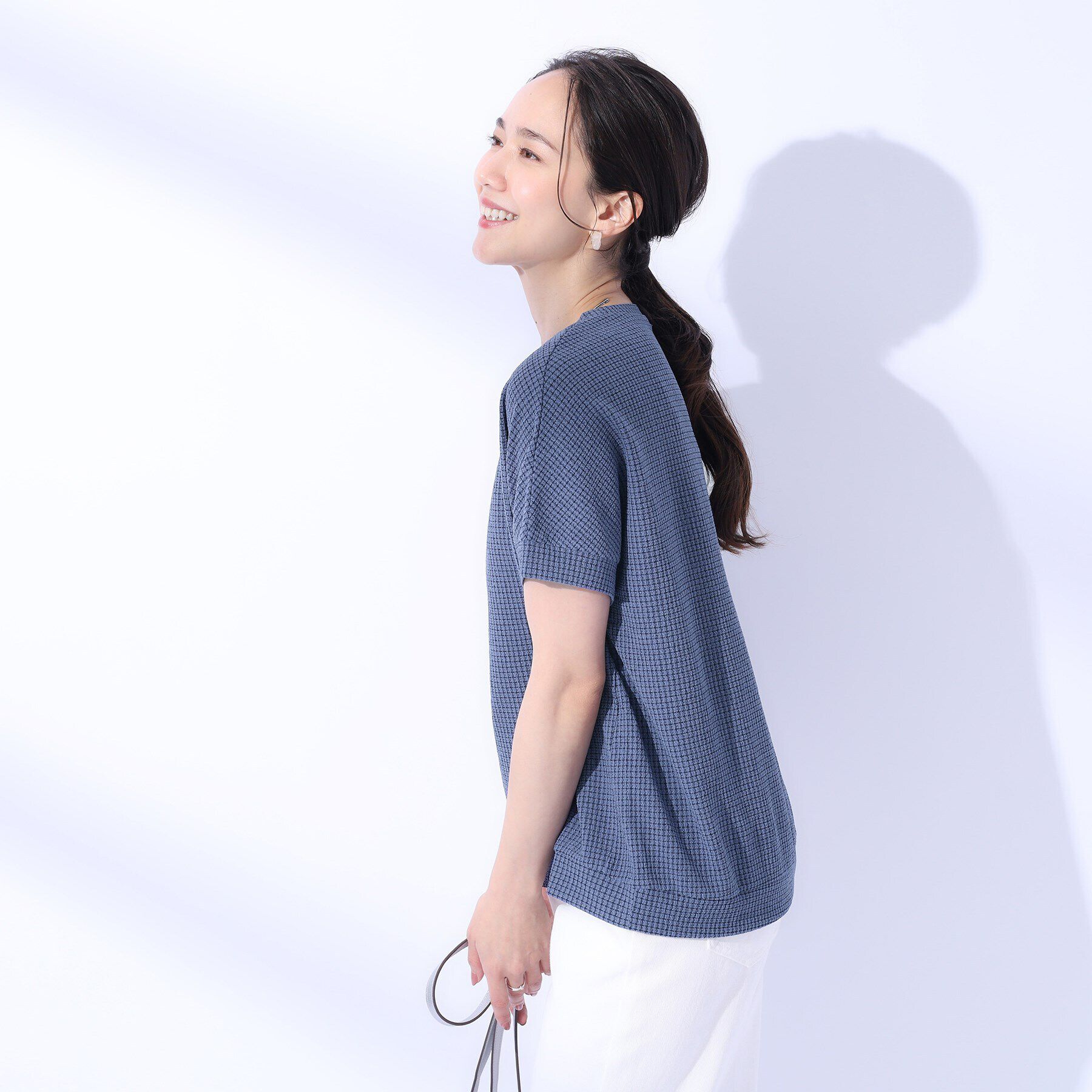 SHOO･LA･RUE「コーデのアクセントに ジャカードチェックトップス」|Tシャツ・カットソー|