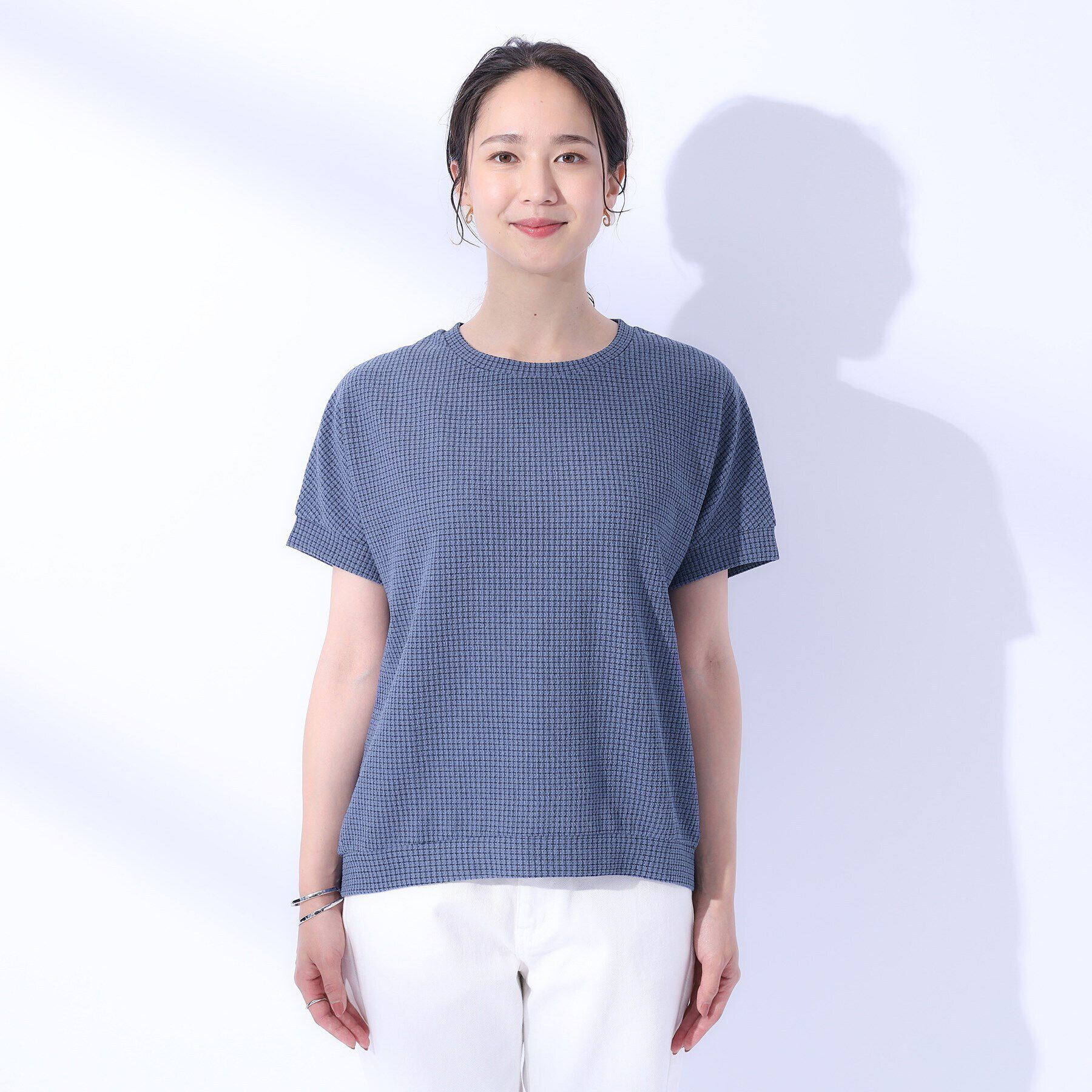 SHOO･LA･RUE「コーデのアクセントに ジャカードチェックトップス」|Tシャツ・カットソー|