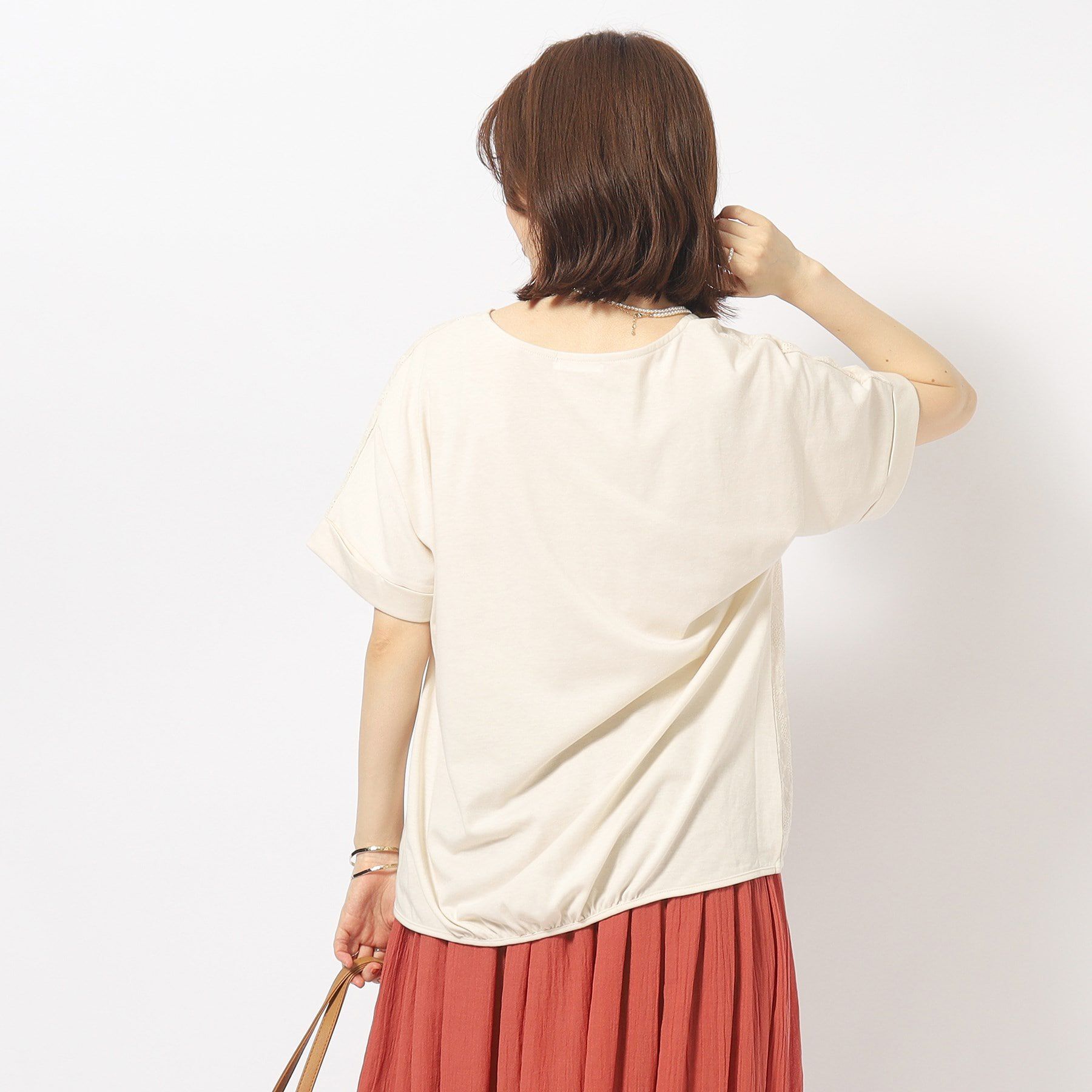 SHOO･LA･RUE「大人の甘さをプラスする フロント刺繍 ドルマントップス」|Tシャツ・カットソー|