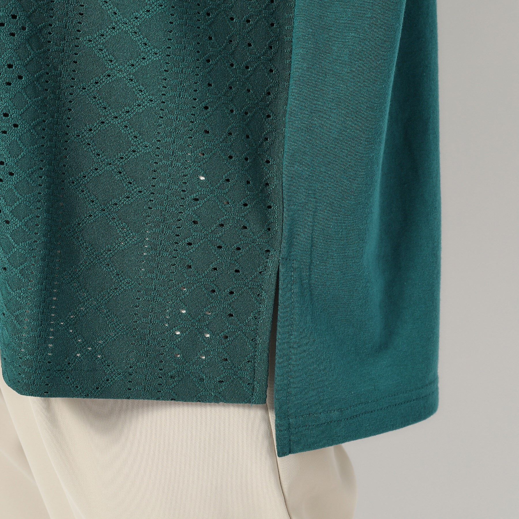 SHOO･LA･RUE「涼やかにきれい見え レースライク ジャカードトップス」|Tシャツ・カットソー|