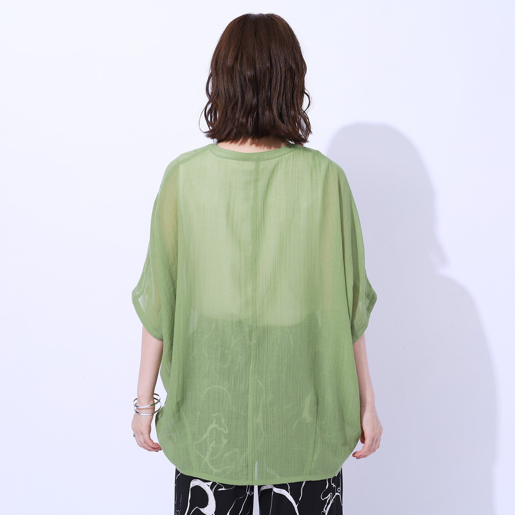 SHOO･LA･RUE「大人の透け感 ワッシャードルマンシャツ」|シャツ・ブラウス|