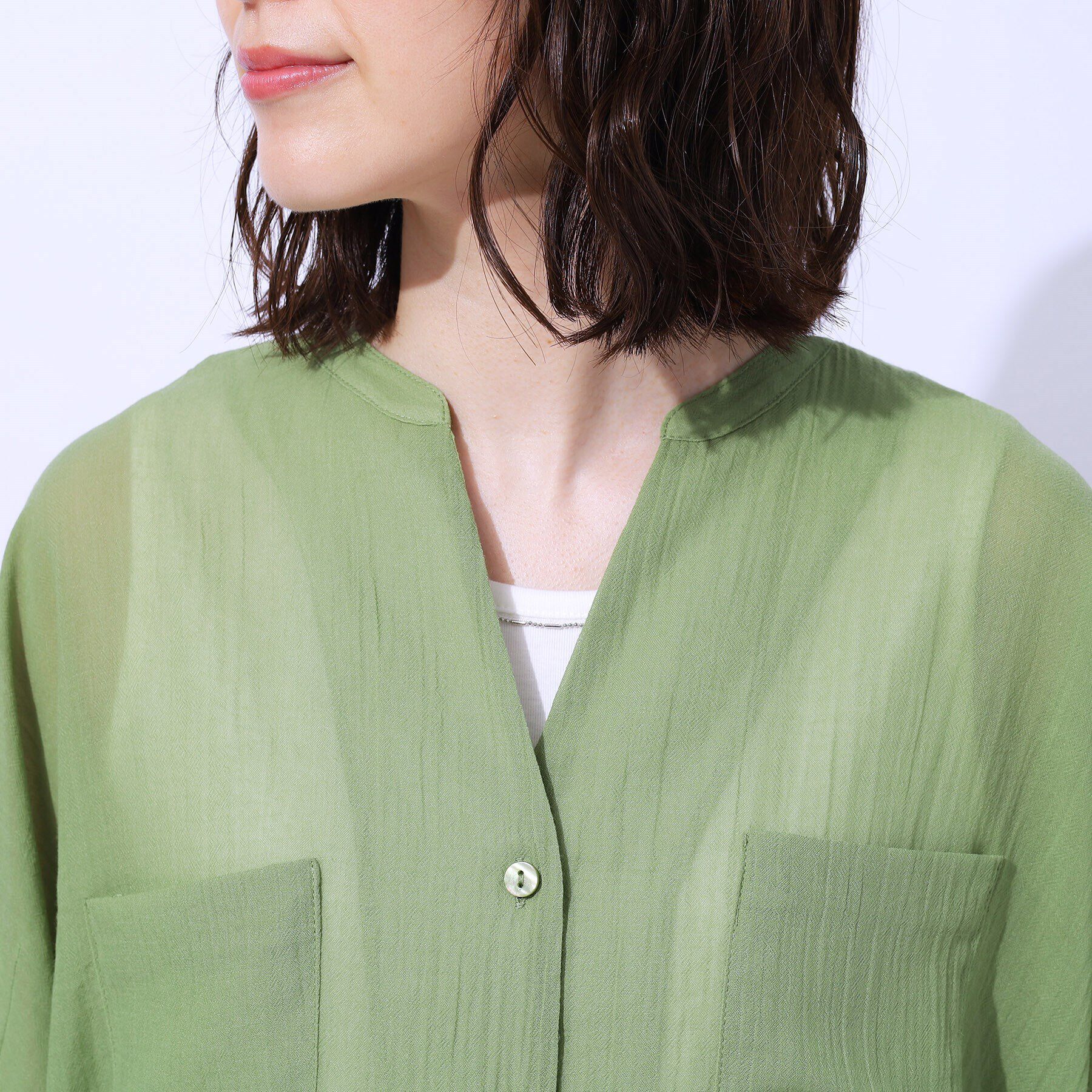 SHOO･LA･RUE「大人の透け感 ワッシャードルマンシャツ」|シャツ・ブラウス|