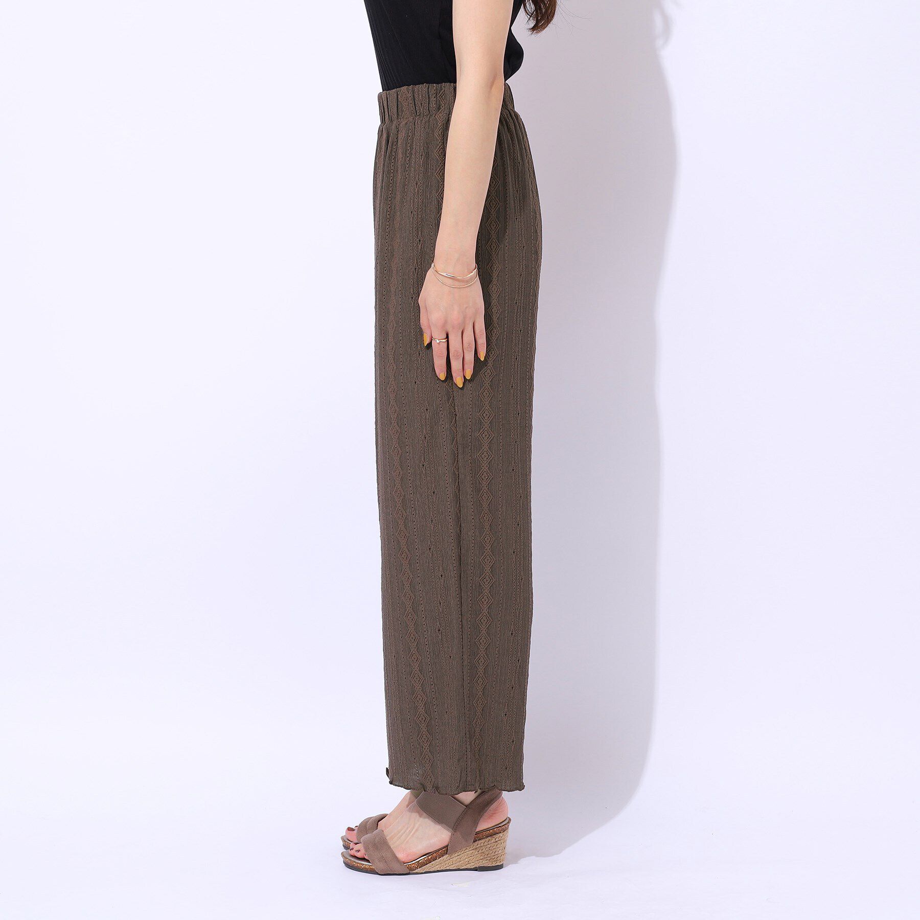 SHOO･LA･RUE「【洗える】甘すぎない大人のレース使い ストレートイージーパンツ」|その他|