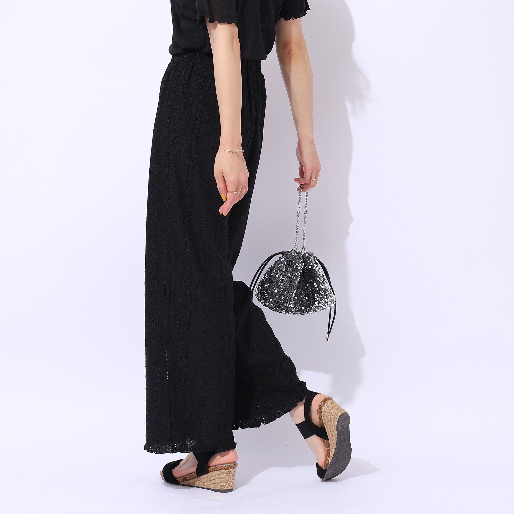 SHOO･LA･RUE「【洗える】甘すぎない大人のレース使い ストレートイージーパンツ」|その他|