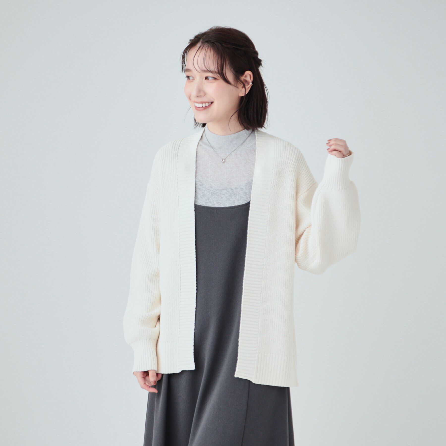 SHOO･LA･RUE「【洗える】ざっくり編みトッパーカーディガン」|カーディガン|