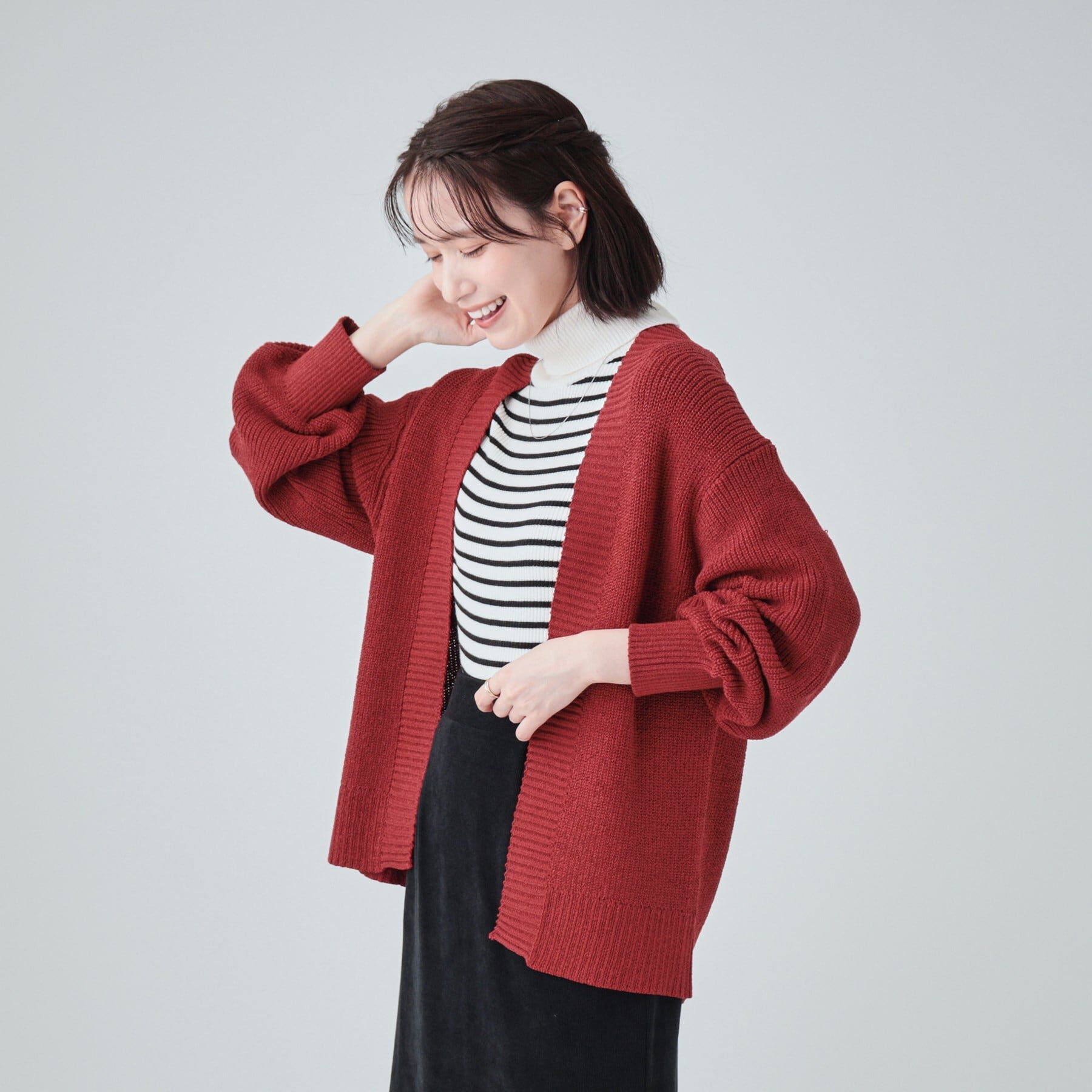 SHOO･LA･RUE「【洗える】ざっくり編みトッパーカーディガン」|カーディガン|