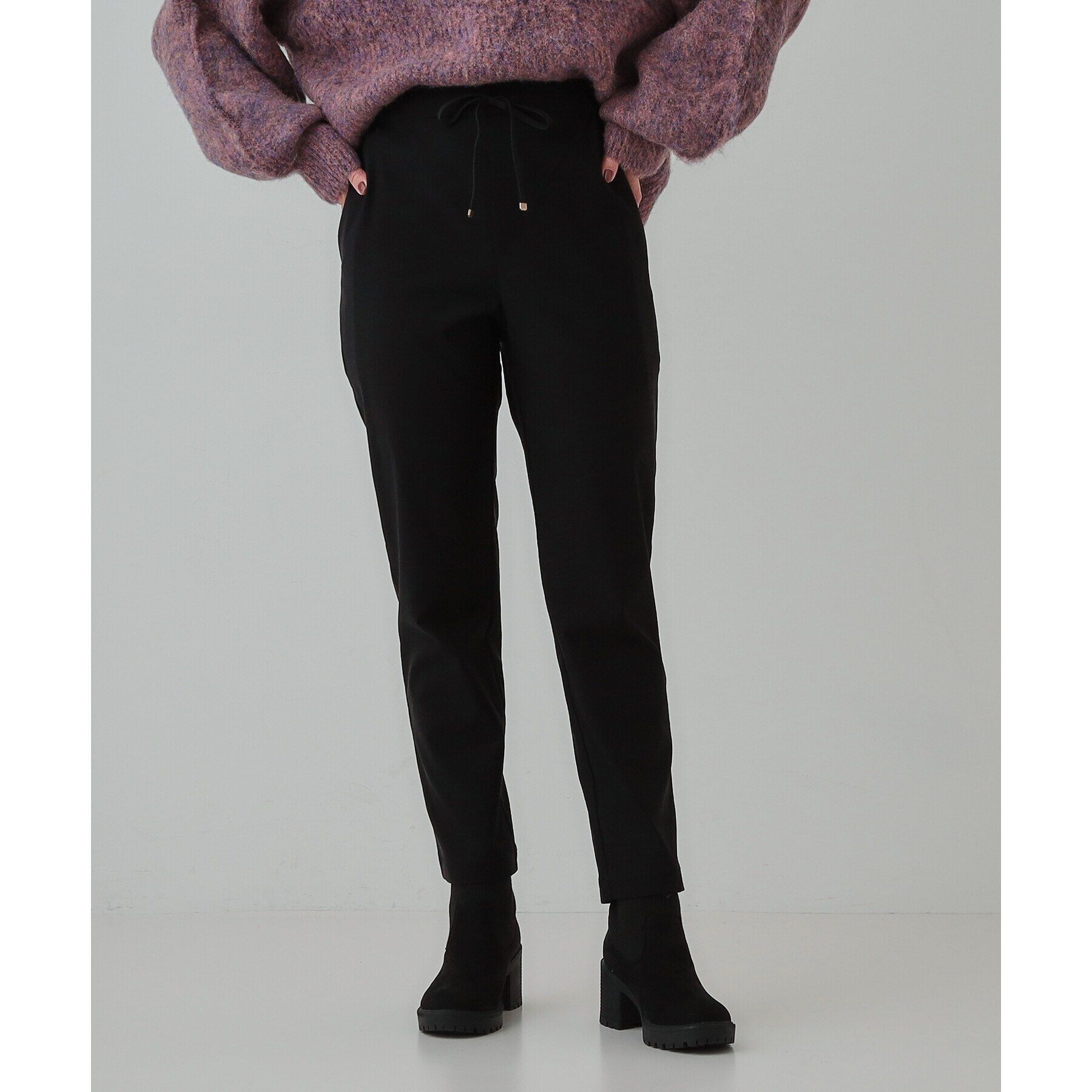 SHOO･LA･RUE「【洗える/SS-3L】あったか裏起毛 ストレッチ テーパードパンツ」|その他|