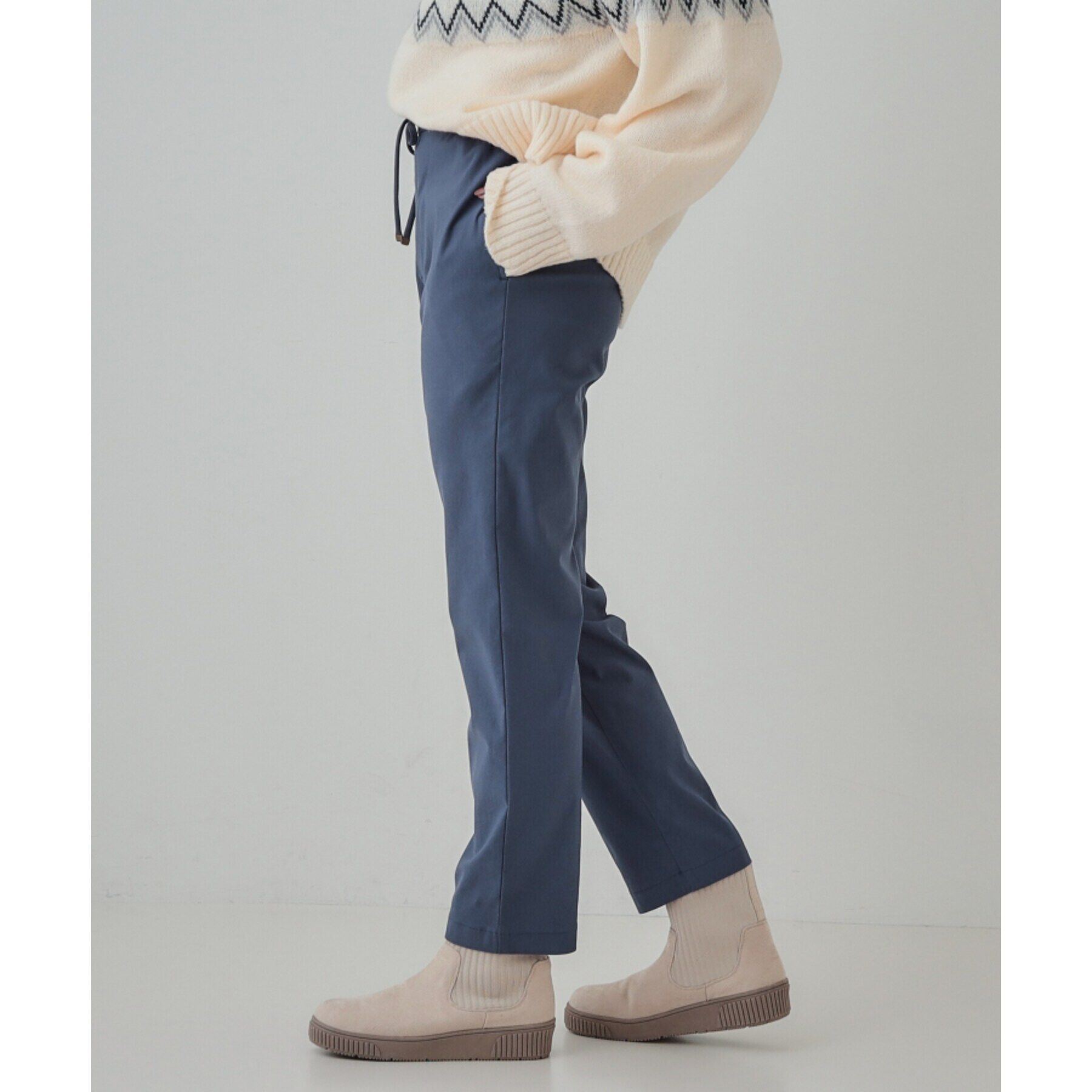 SHOO･LA･RUE「【洗える/SS-3L】あったか裏起毛 ストレッチ テーパードパンツ」|その他|