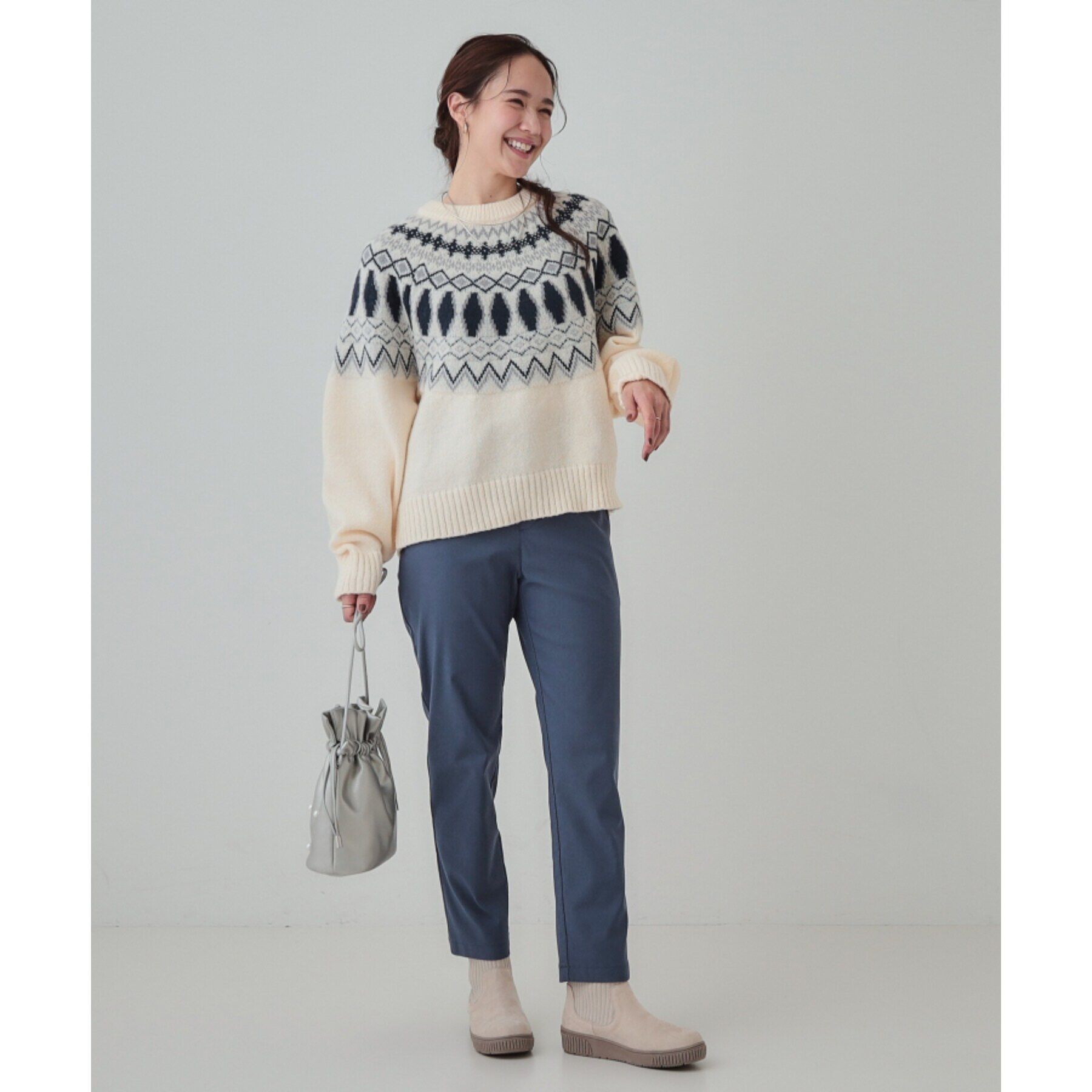 SHOO･LA･RUE「【洗える/SS-3L】あったか裏起毛 ストレッチ テーパードパンツ」|その他|