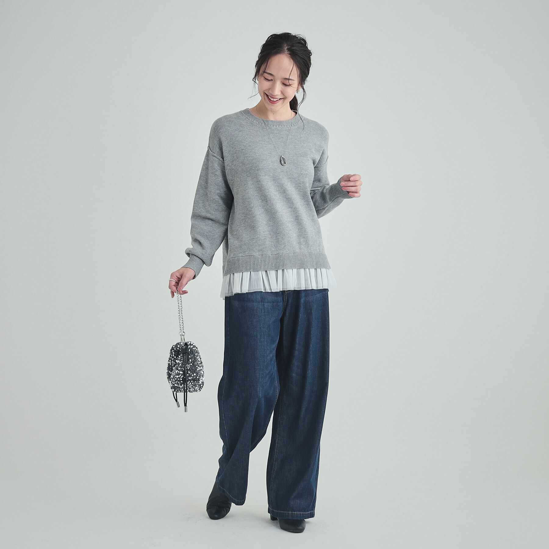 SHOO･LA･RUE「ほんのり甘い 裾チュールニット」|ニット・セーター|