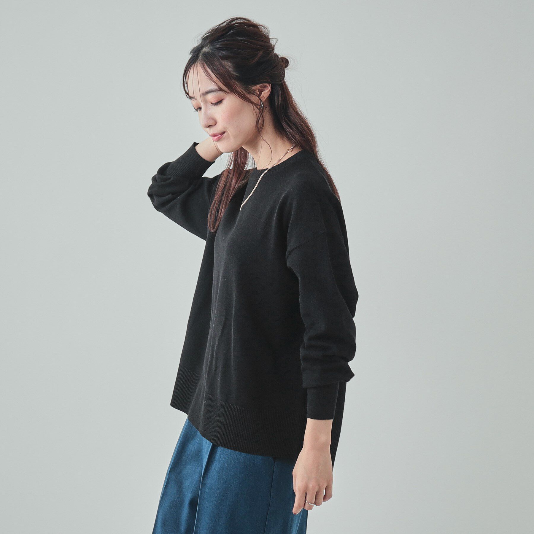 SHOO･LA･RUE「【洗える/毛玉レス】インせず着られる　大人の抜け感　バックスリットニット」|ニット・セーター|