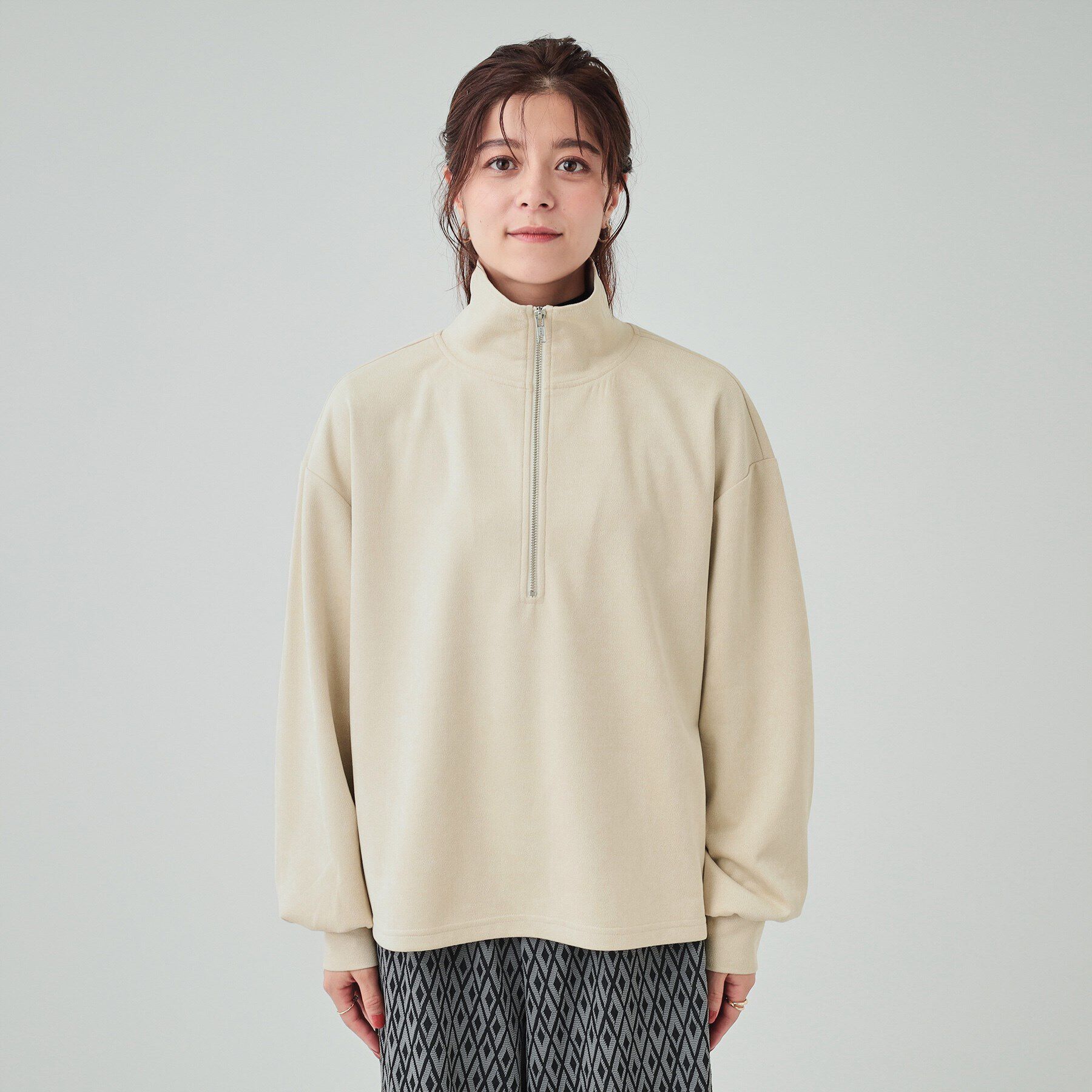 SHOO･LA･RUE「スエード調ハーフジッププルオーバー」|Tシャツ・カットソー|