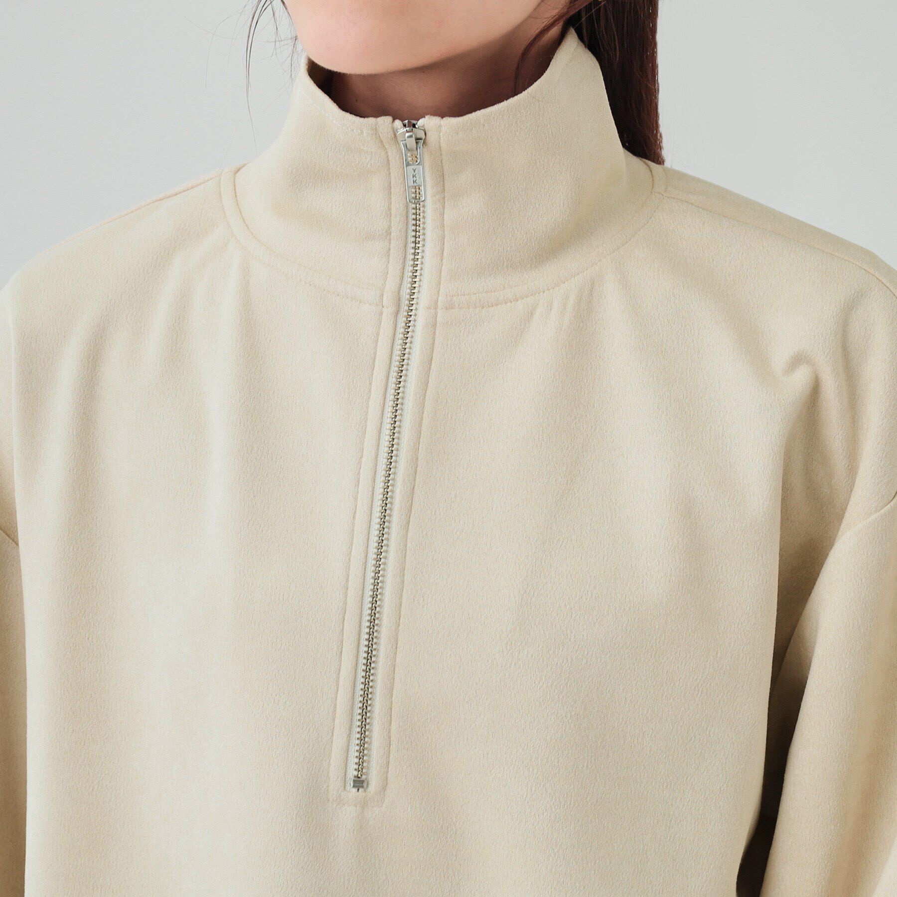 SHOO･LA･RUE「スエード調ハーフジッププルオーバー」|Tシャツ・カットソー|