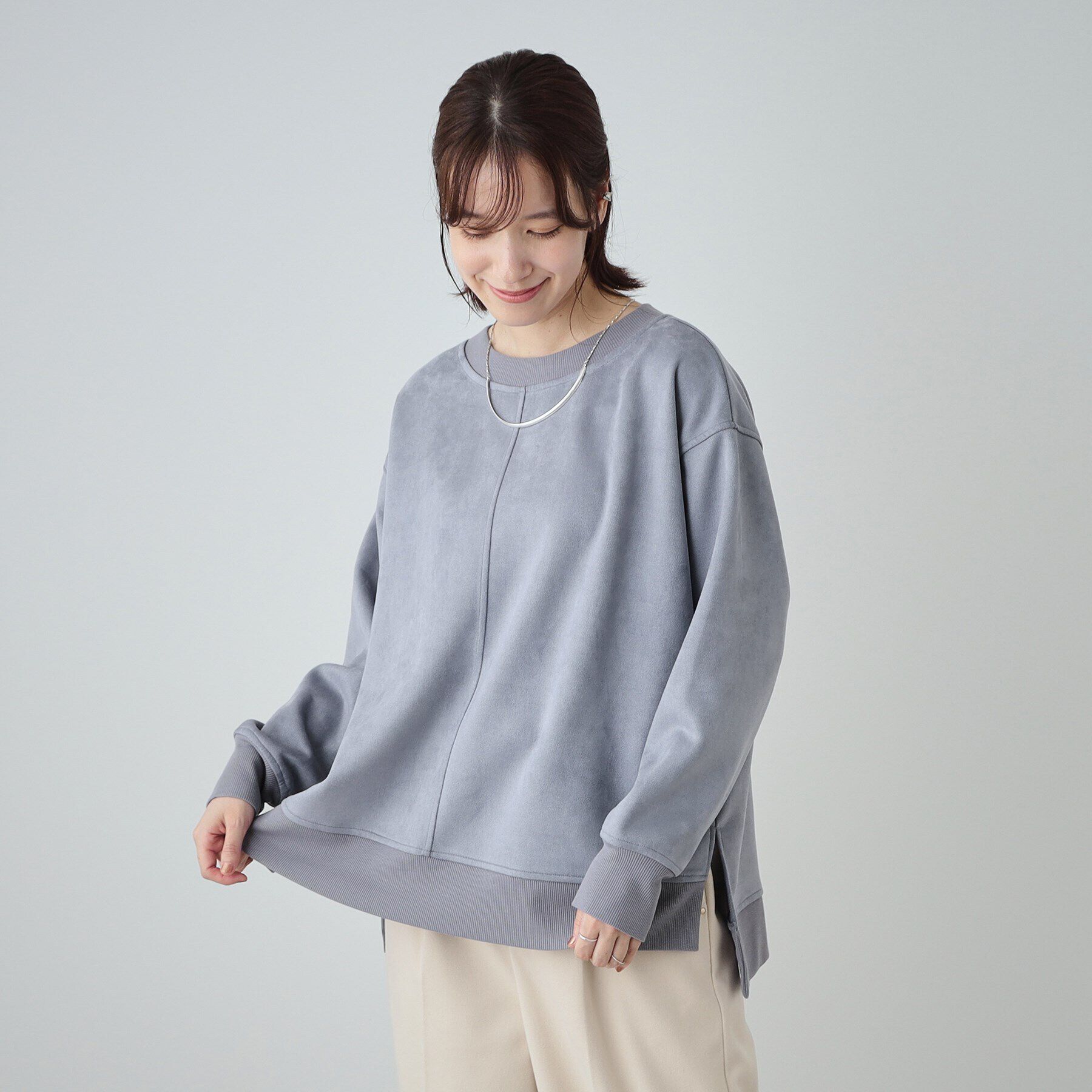 SHOO･LA･RUE「【S-LL】なめらかスエード調トップス」|Tシャツ・カットソー|