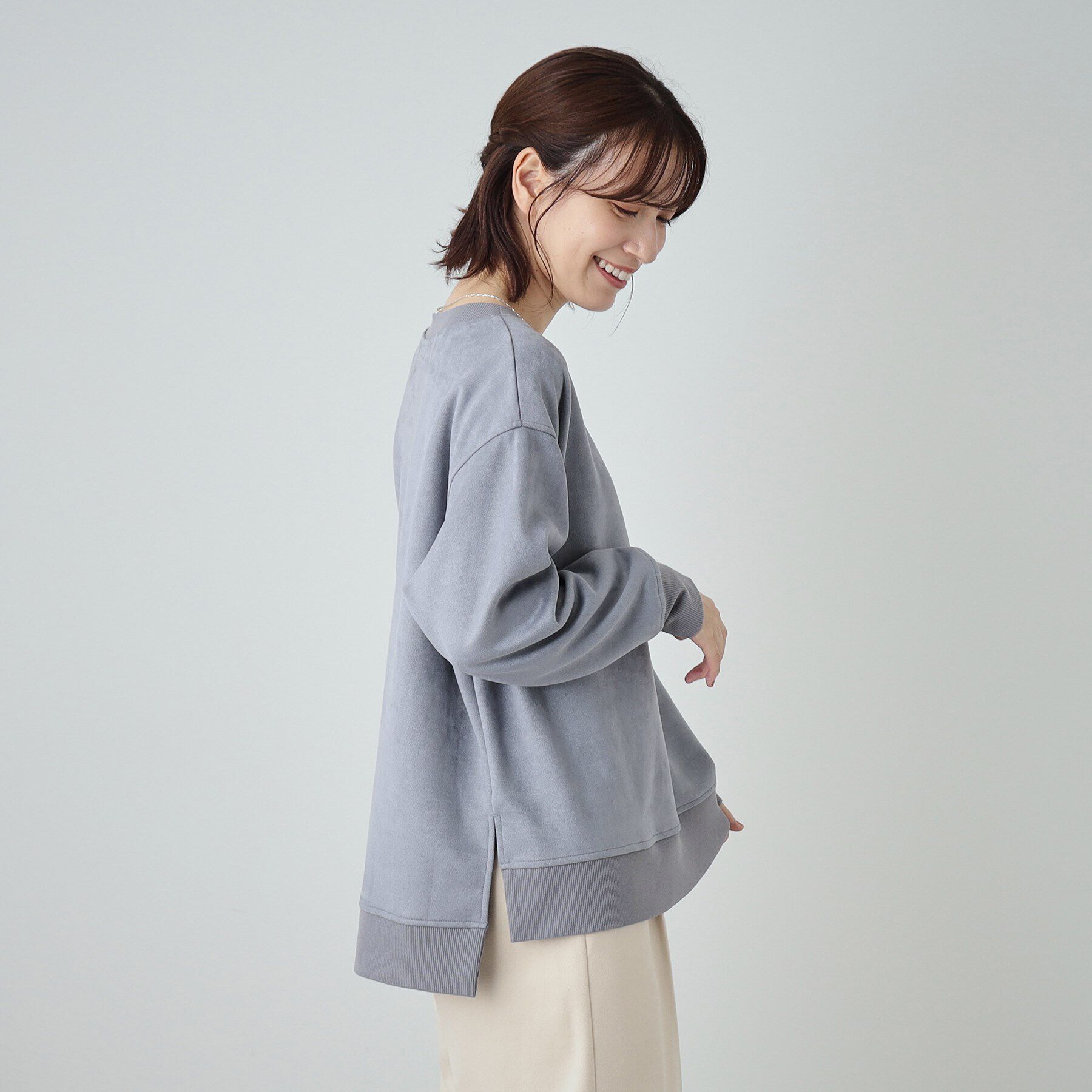 SHOO･LA･RUE「【S-LL】なめらかスエード調トップス」|Tシャツ・カットソー|