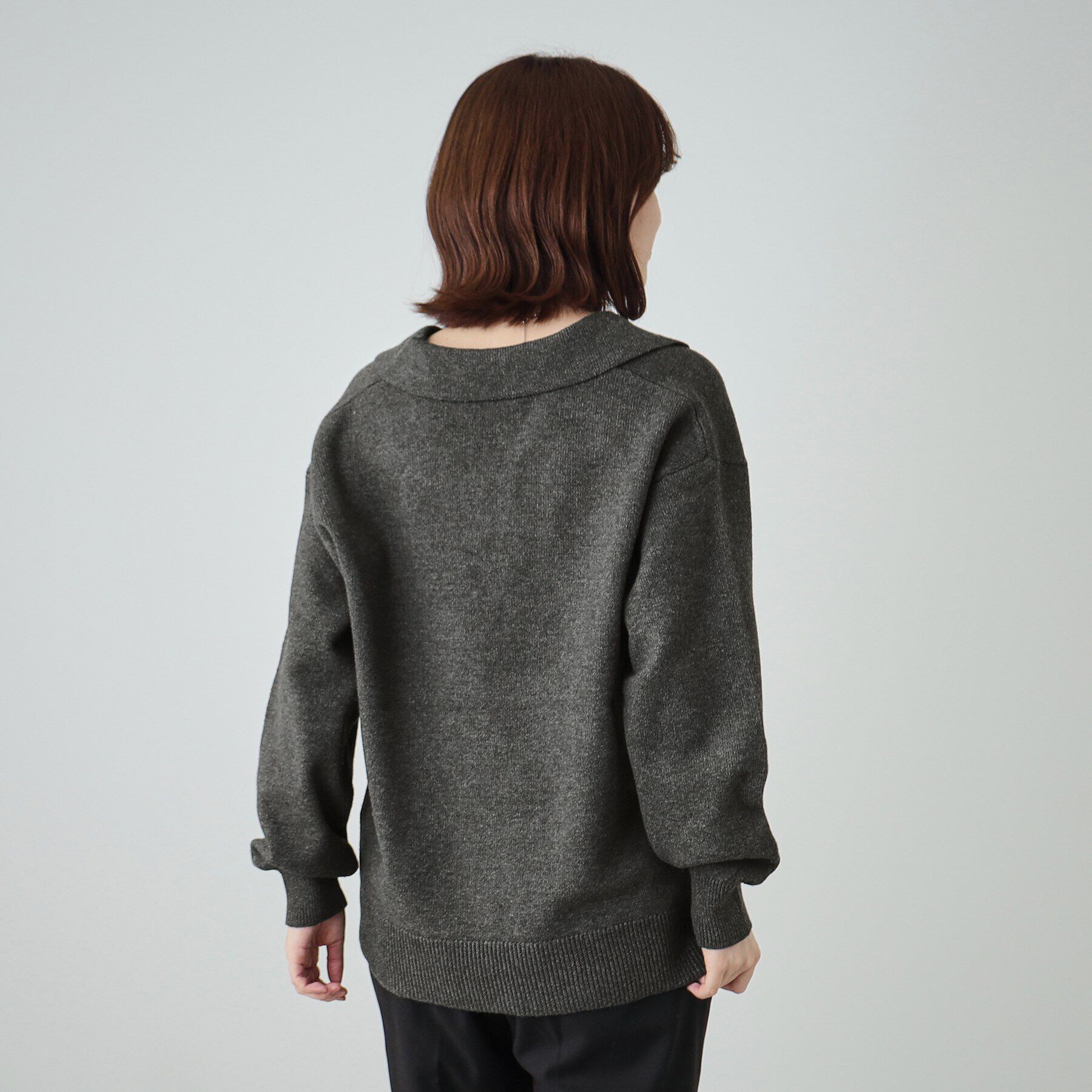 SHOO･LA･RUE「【S－LL】スキッパー衿付きニット」|ニット・セーター|