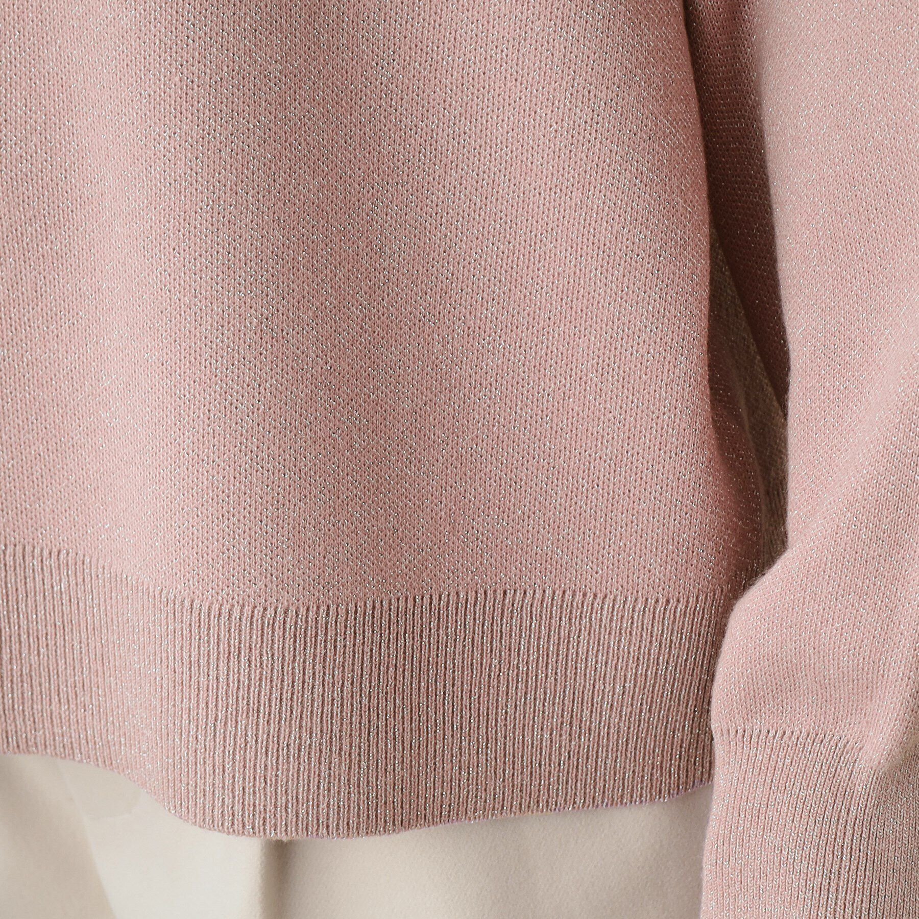 SHOO･LA･RUE「【洗える/S-LL】シンプルながら華やか ラメ入りスウェットライクニット」|ニット・セーター|