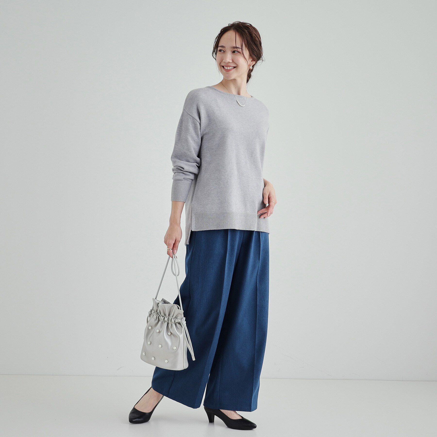 SHOO･LA･RUE「【S-LL/洗える/静電気軽減】アウトでも決まる もちもち ボートネック風ニット」|ニット・セーター|