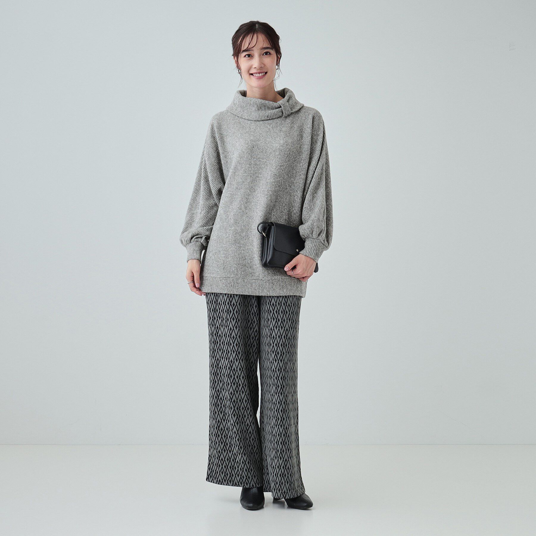 SHOO･LA･RUE「【体型カバー/インせず着られる】リボンタートル ドルマントップス」|Tシャツ・カットソー|