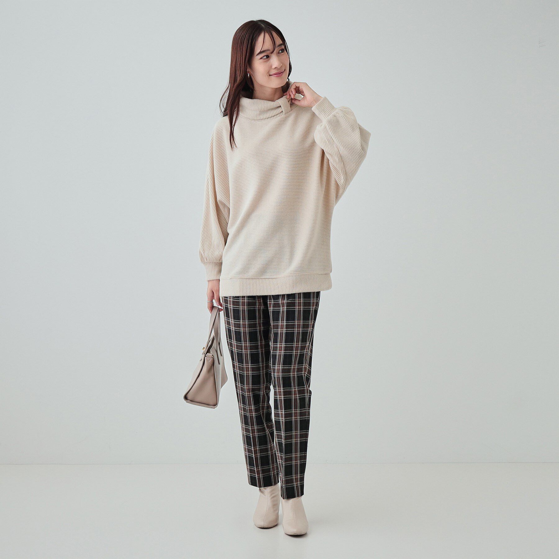 SHOO･LA･RUE「【体型カバー/インせず着られる】リボンタートル ドルマントップス」|Tシャツ・カットソー|