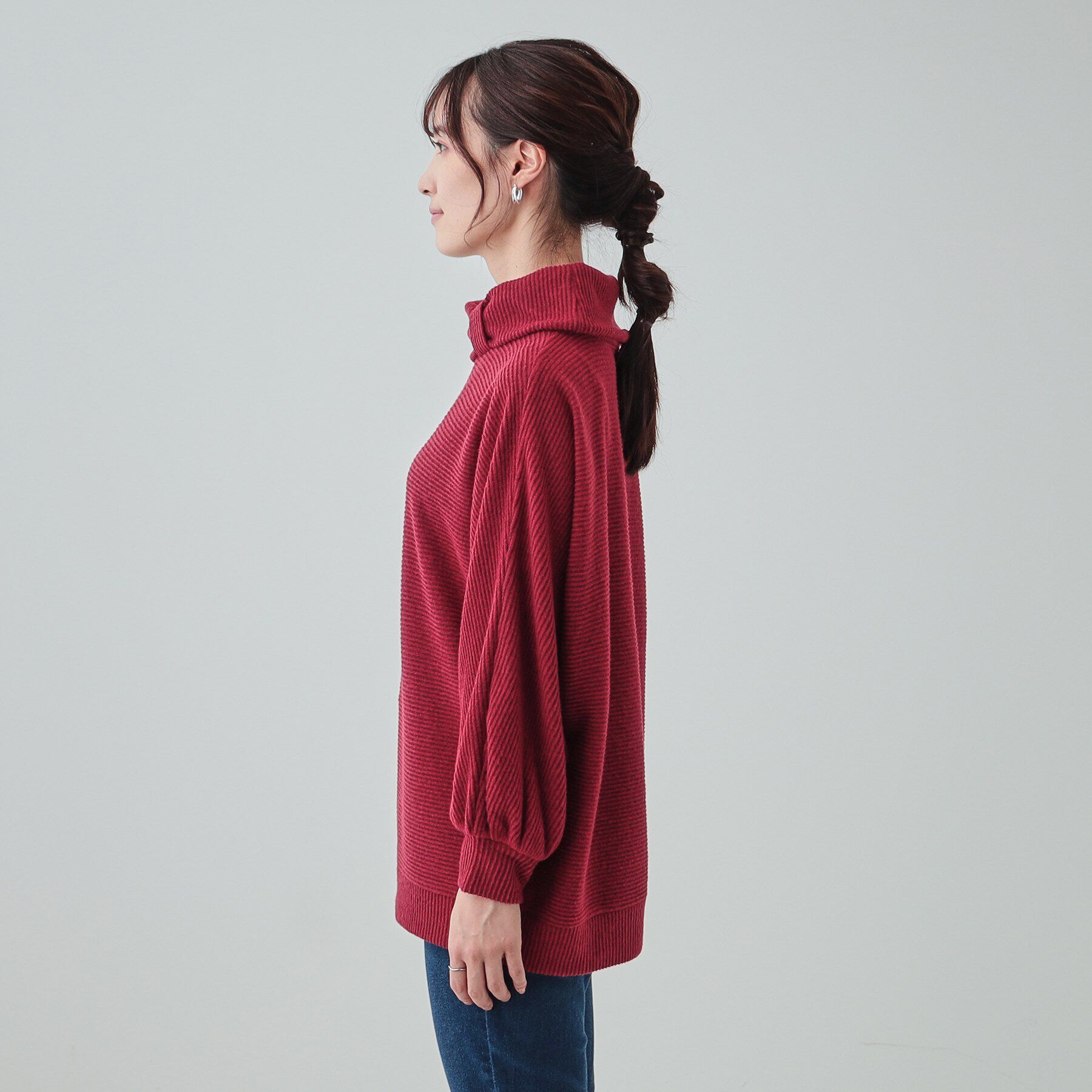 SHOO･LA･RUE「【体型カバー/インせず着られる】リボンタートル ドルマントップス」|Tシャツ・カットソー|