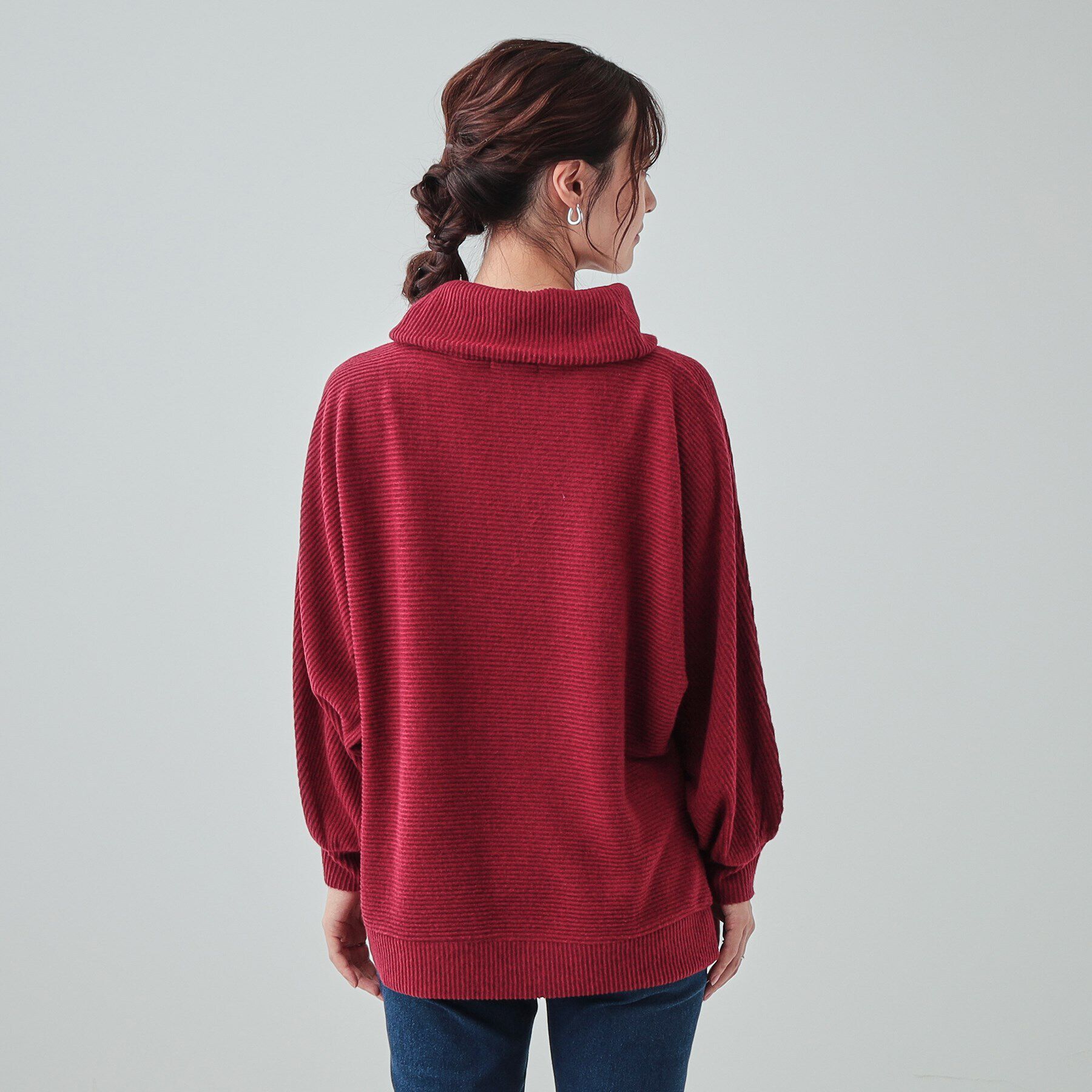 SHOO･LA･RUE「【体型カバー/インせず着られる】リボンタートル ドルマントップス」|Tシャツ・カットソー|