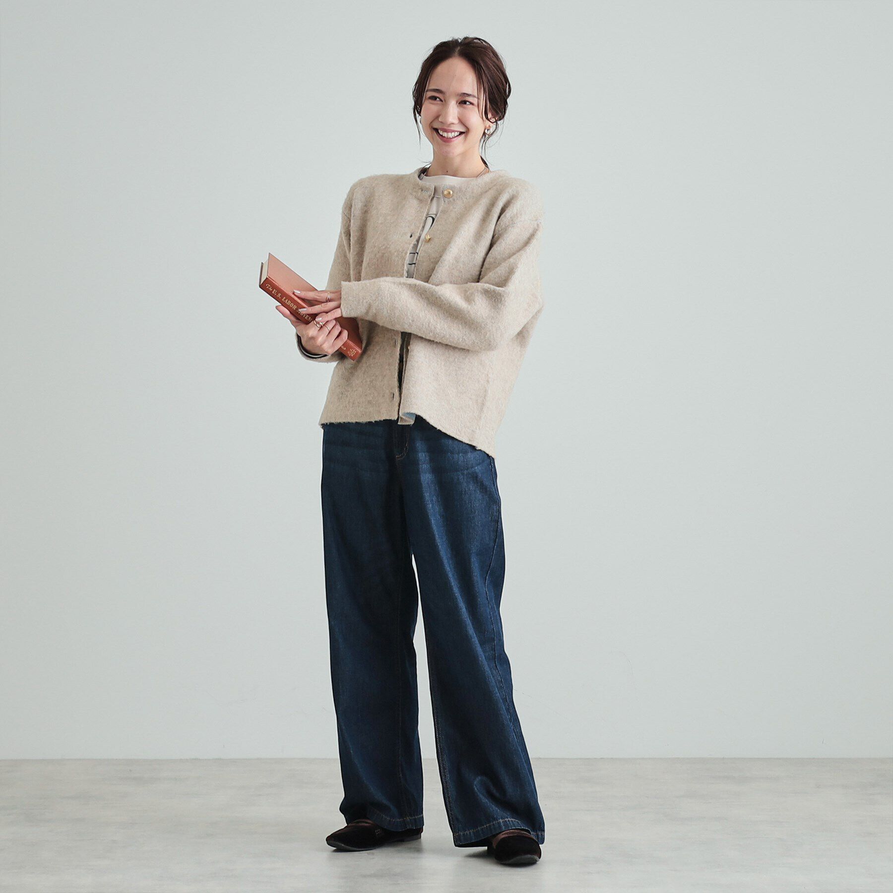 SHOO･LA･RUE「Wフェイスふわふわ起毛ニットカーディガン」|カーディガン|