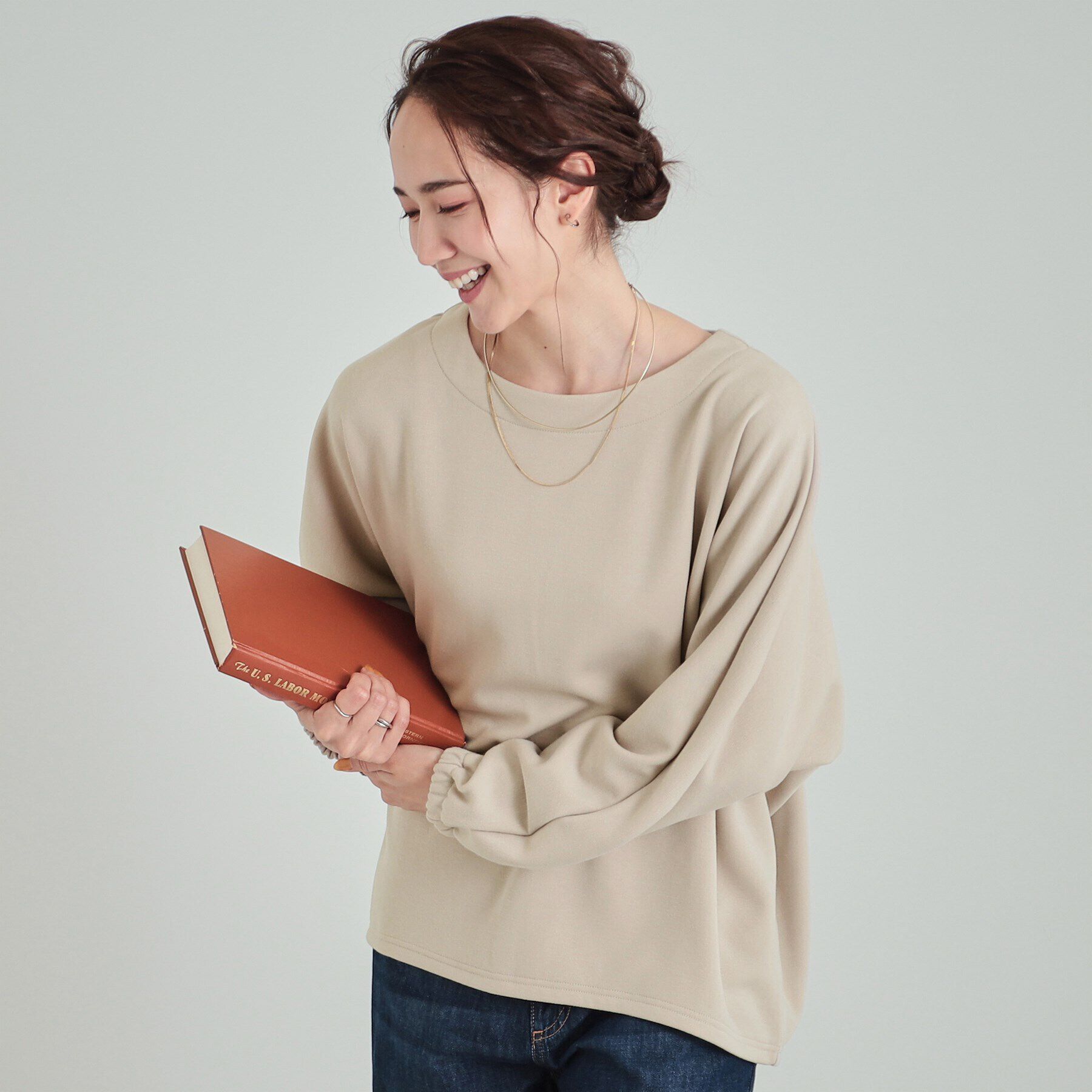 SHOO･LA･RUE「【あったか】ドルマンスリーブ裏起毛トップス」|Tシャツ・カットソー|アイボリー(004)