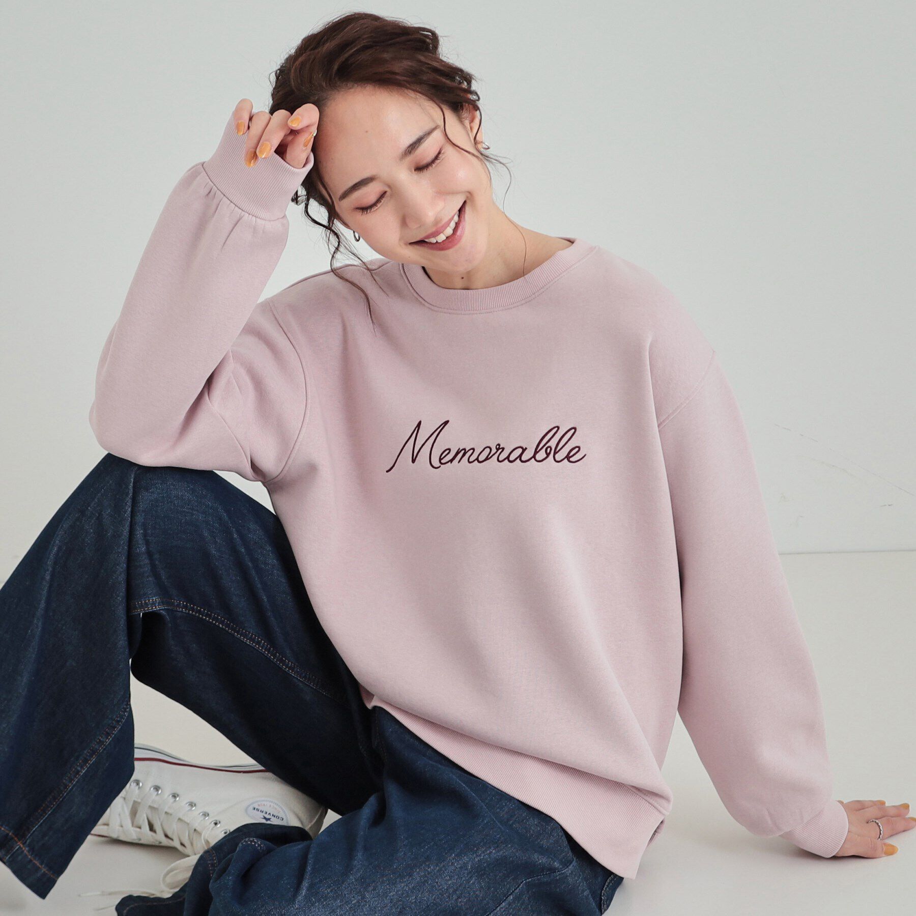 SHOO･LA･RUE「【洗える/S-LL】ふわふわあったか裏起毛 グラフィックスウェット【SHOO WARM】」|パーカー|ライトピンク(170