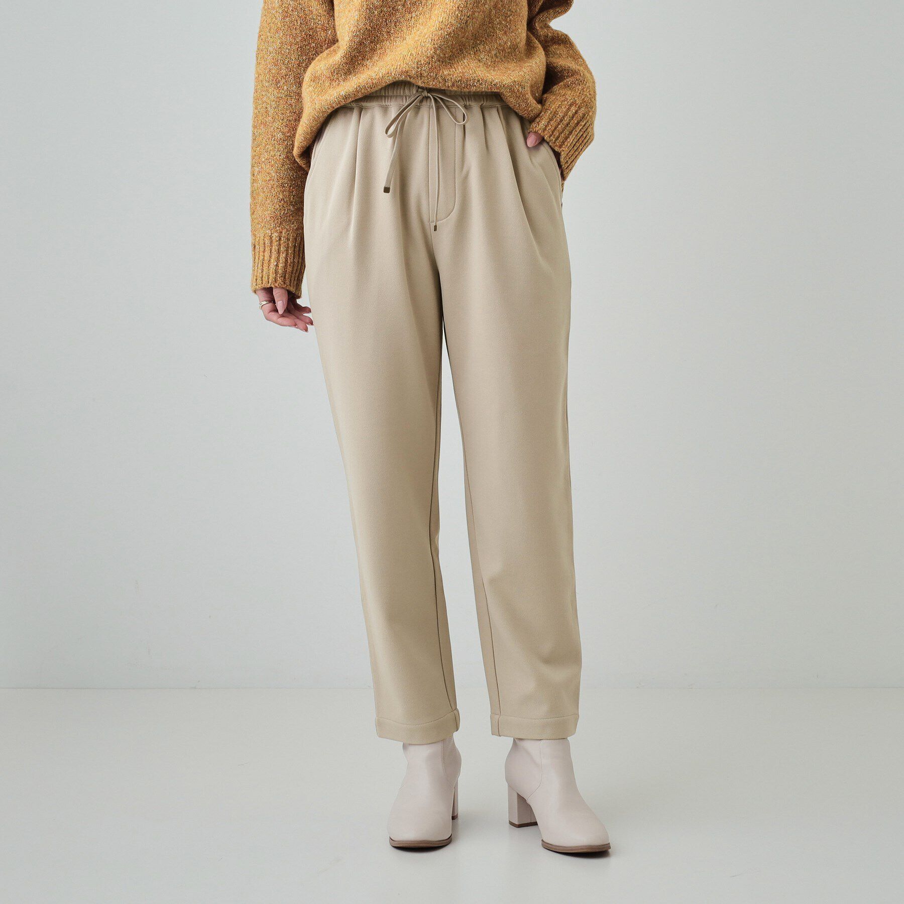 SHOO･LA･RUE「【洗える/SS-3L/あったか】スマートに見える 裏起毛イージーパンツ」|その他|