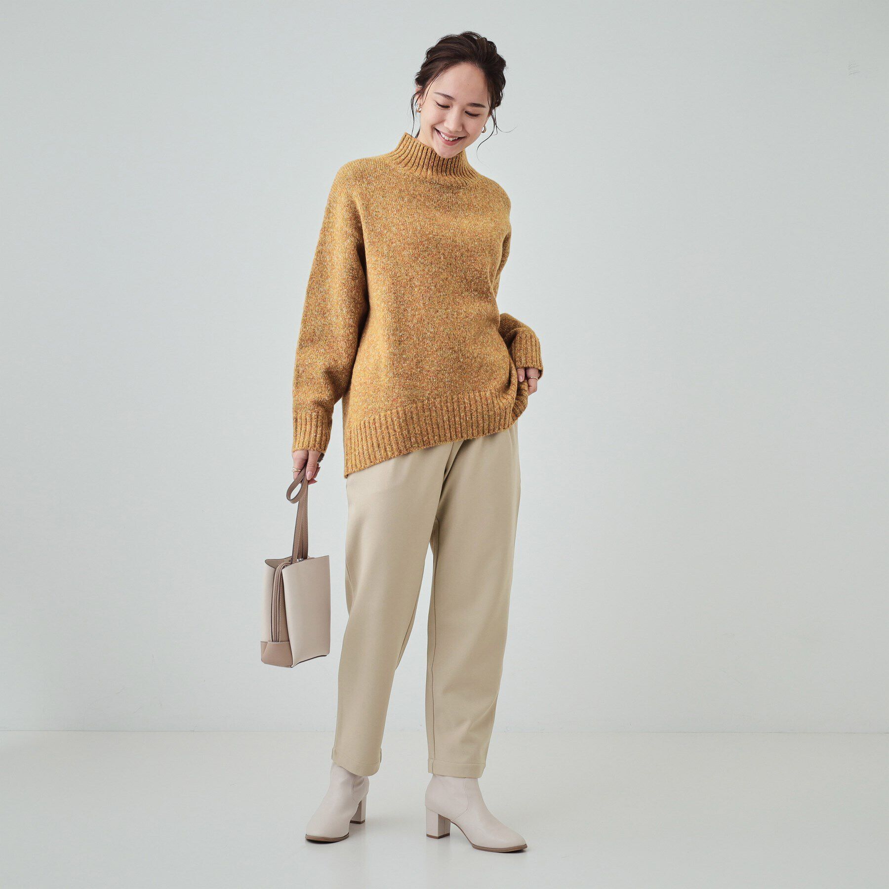 SHOO･LA･RUE「【洗える/SS-3L/あったか】スマートに見える 裏起毛イージーパンツ」|その他|