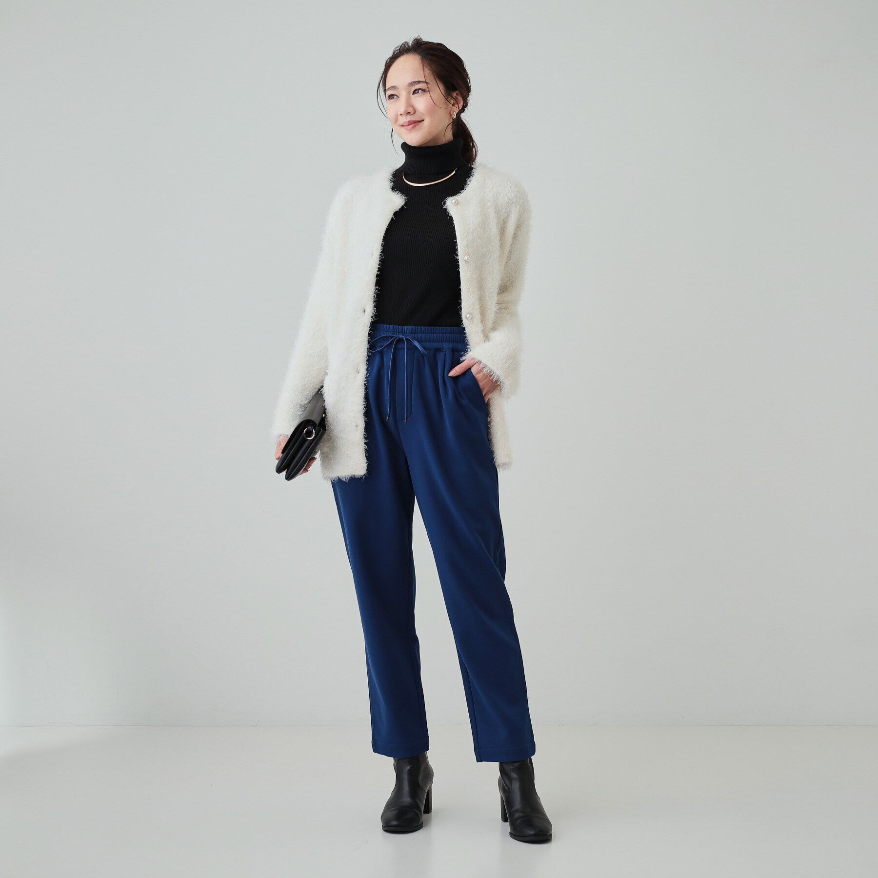 SHOO･LA･RUE「【洗える/SS-3L/あったか】スマートに見える 裏起毛イージーパンツ」|その他|