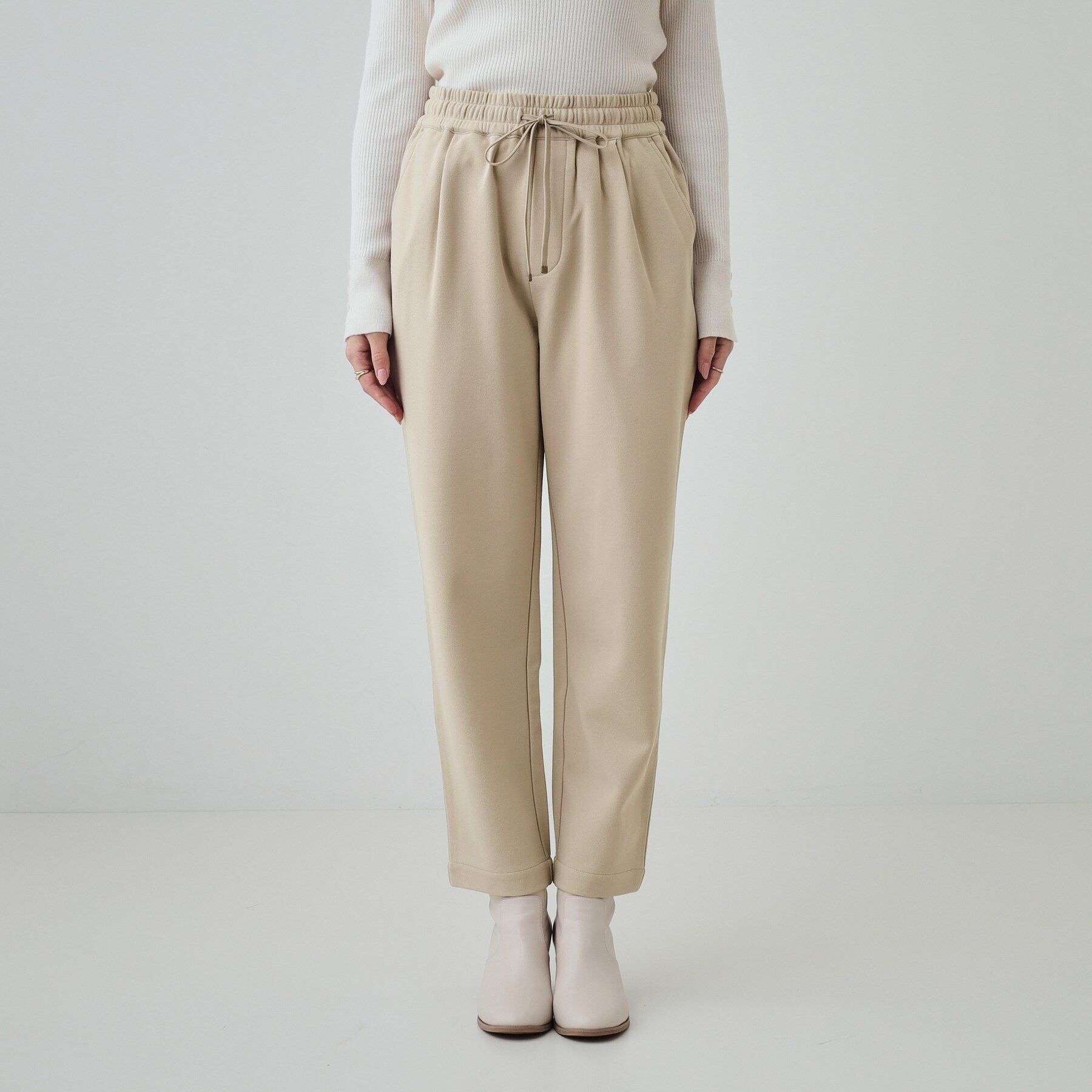 SHOO･LA･RUE「【洗える/SS-3L/あったか】スマートに見える 裏起毛イージーパンツ」|その他|