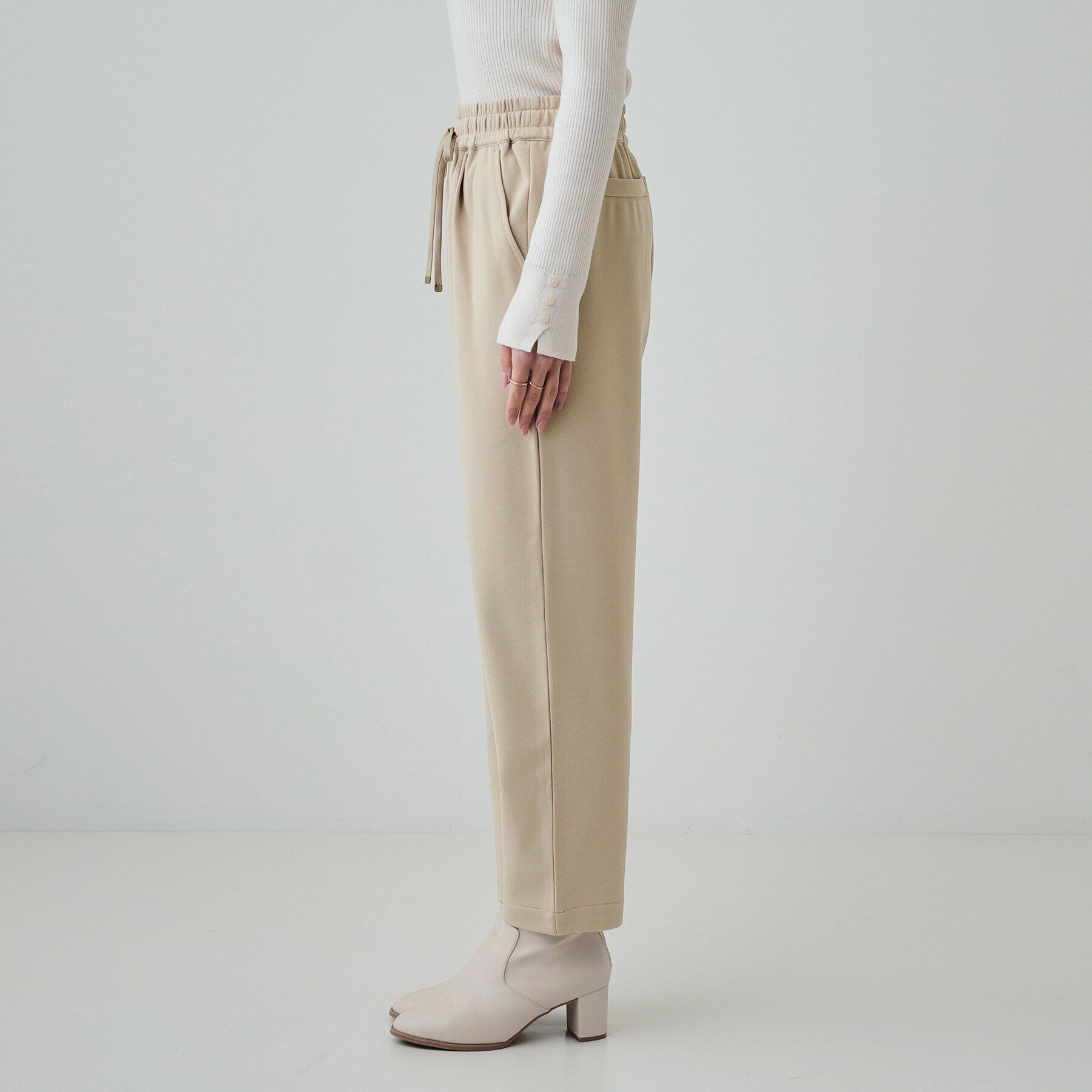 SHOO･LA･RUE「【洗える/SS-3L/あったか】スマートに見える 裏起毛イージーパンツ」|その他|