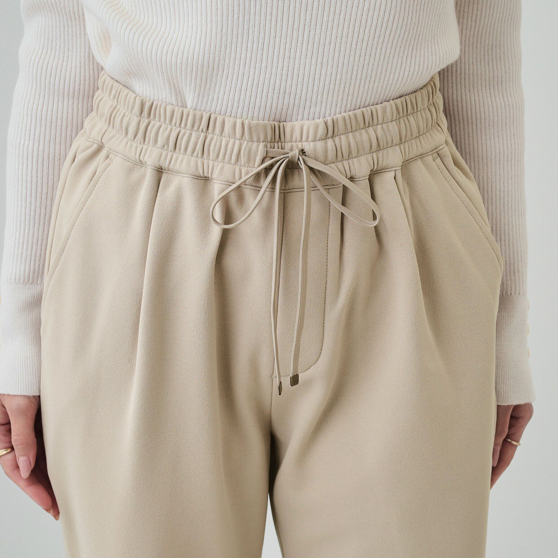 SHOO･LA･RUE「【洗える/SS-3L/あったか】スマートに見える 裏起毛イージーパンツ」|その他|