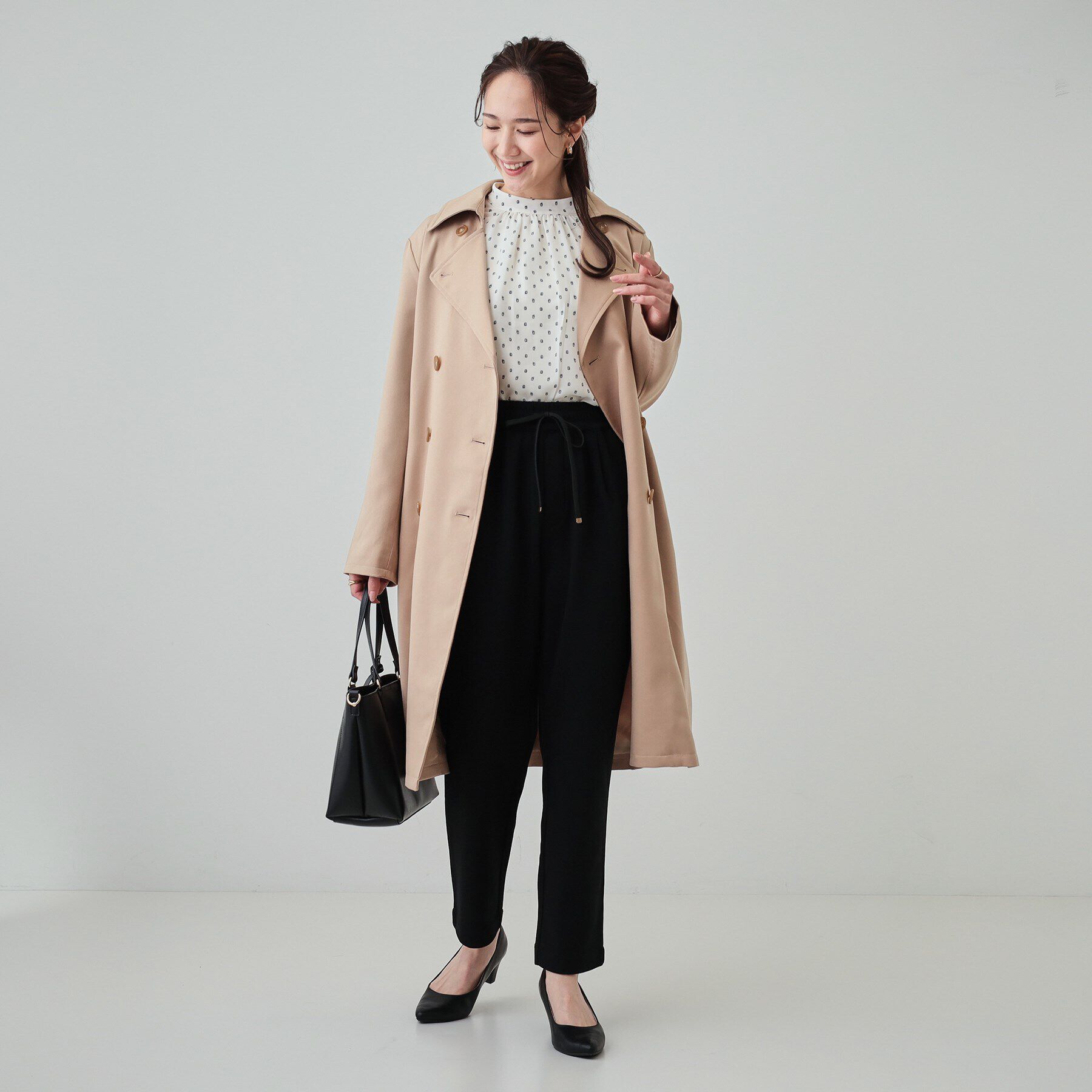 SHOO･LA･RUE「【洗える/SS-3L/あったか】スマートに見える 裏起毛イージーパンツ」|その他|