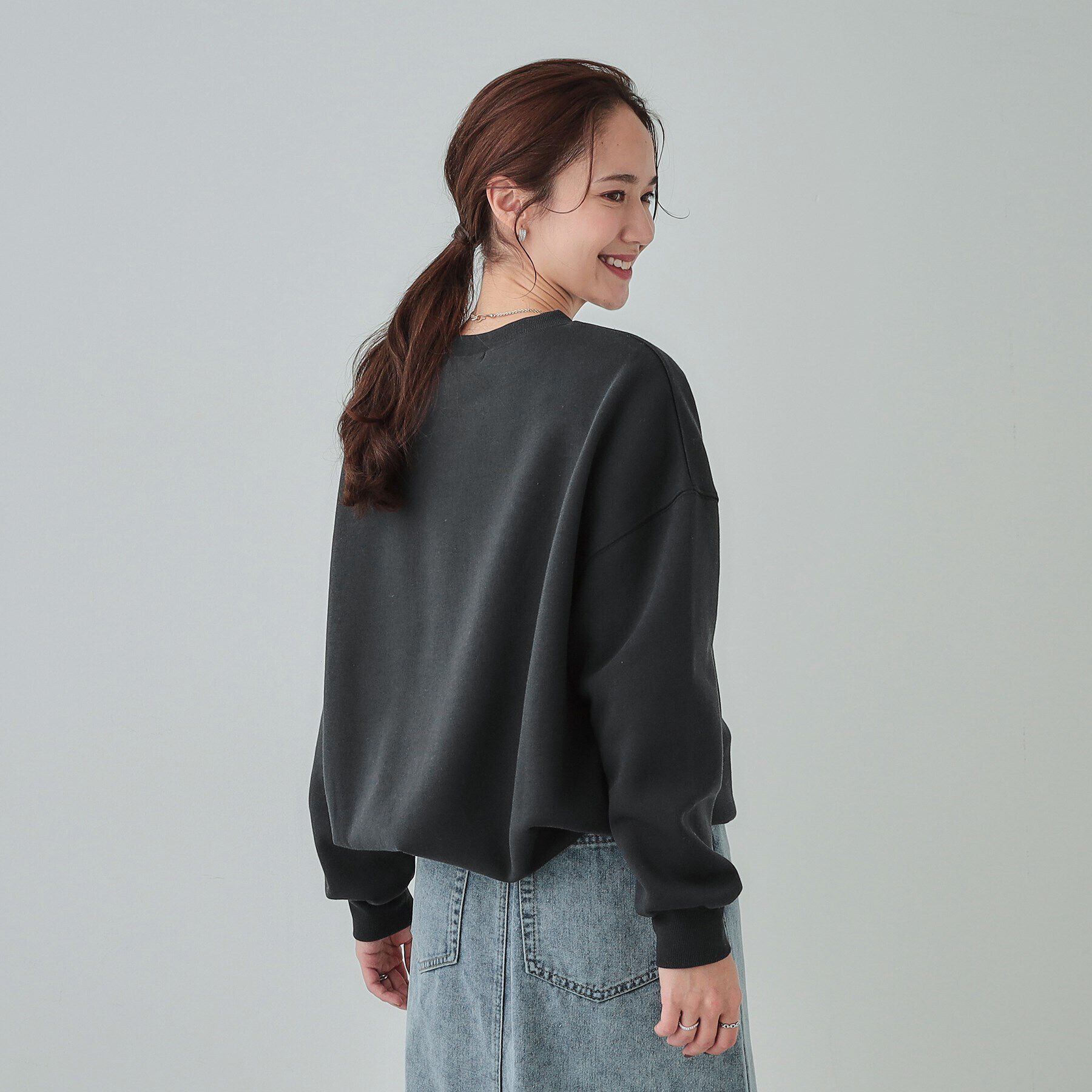 SHOO･LA･RUE「【S-LL】あったか裏毛 裾ドロストスウェット」|Tシャツ・カットソー|