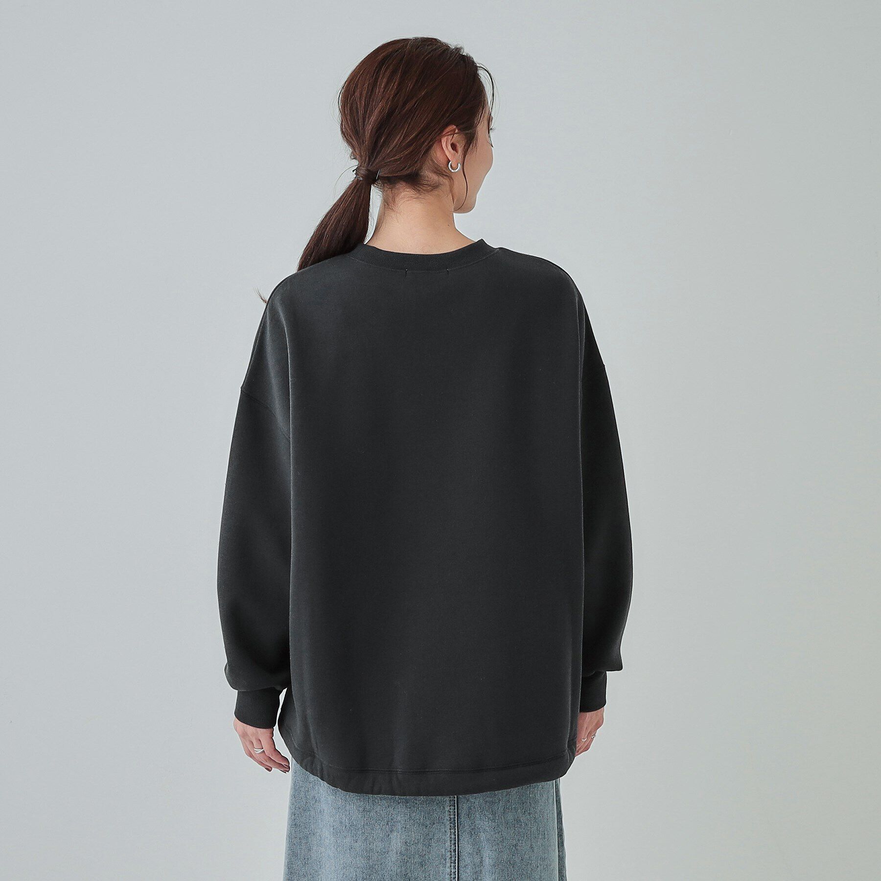 SHOO･LA･RUE「【S-LL】あったか裏毛 裾ドロストスウェット」|Tシャツ・カットソー|