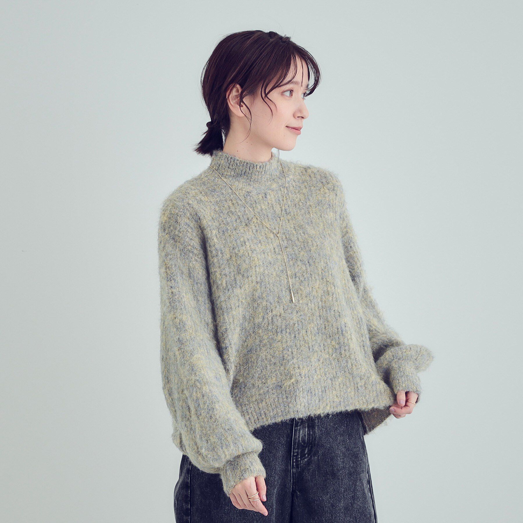 SHOO･LA･RUE「【S-LL/体型カバー】ふわふわMIXハイネックニット」|ニット・セーター|