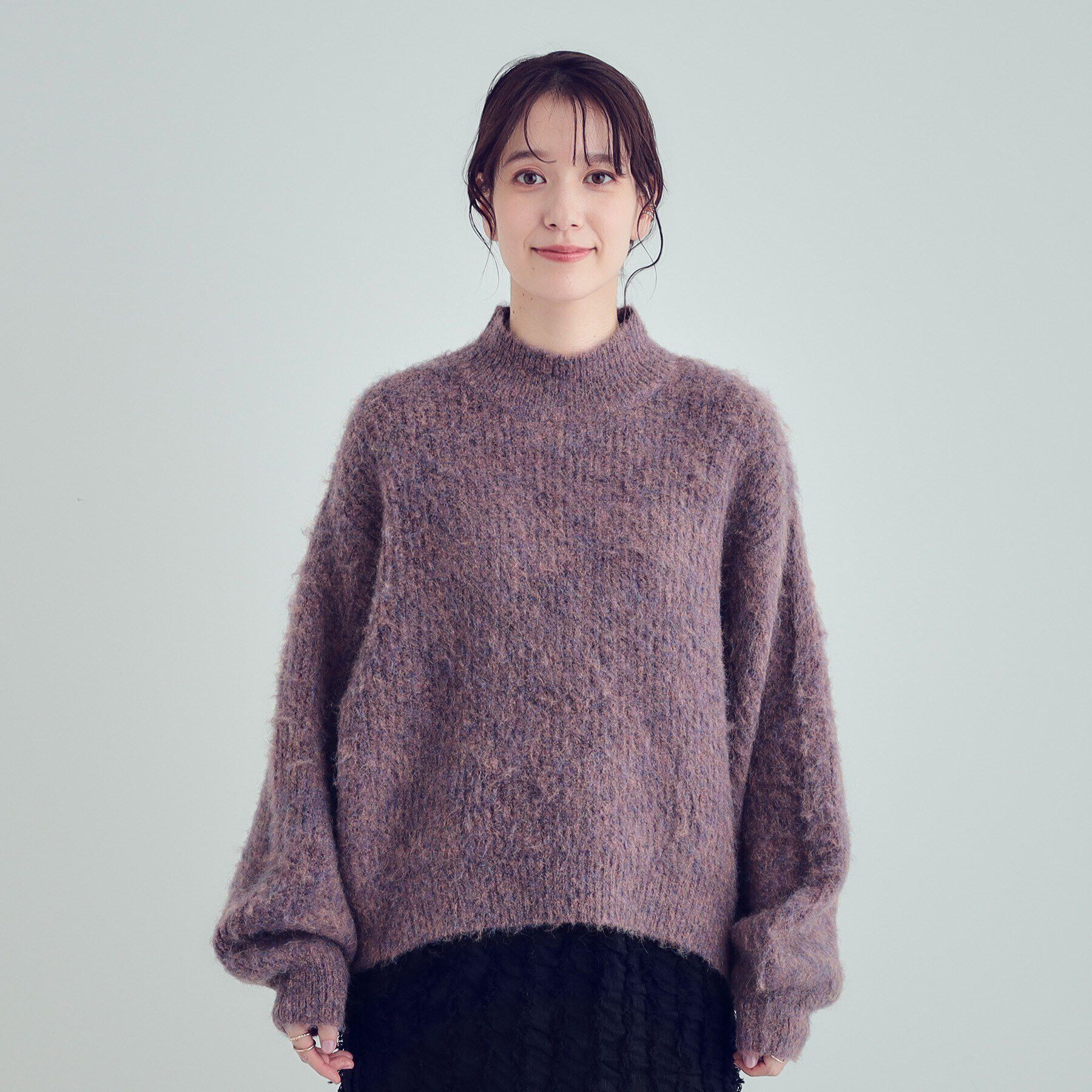 SHOO･LA･RUE「【S-LL/体型カバー】ふわふわMIXハイネックニット」|ニット・セーター|